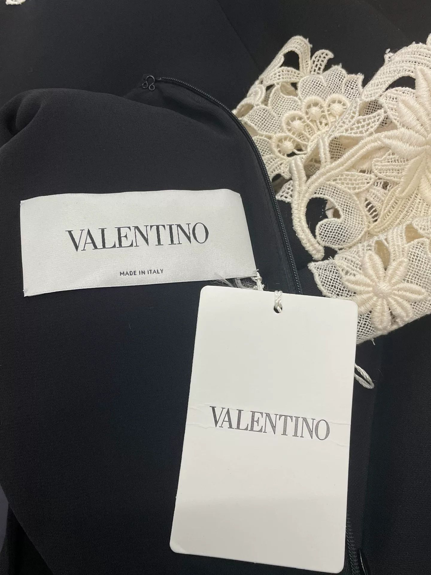 Valentino Valentino Black White Lace Dress Size US 38 / EU 54 - 4 Thumbnail