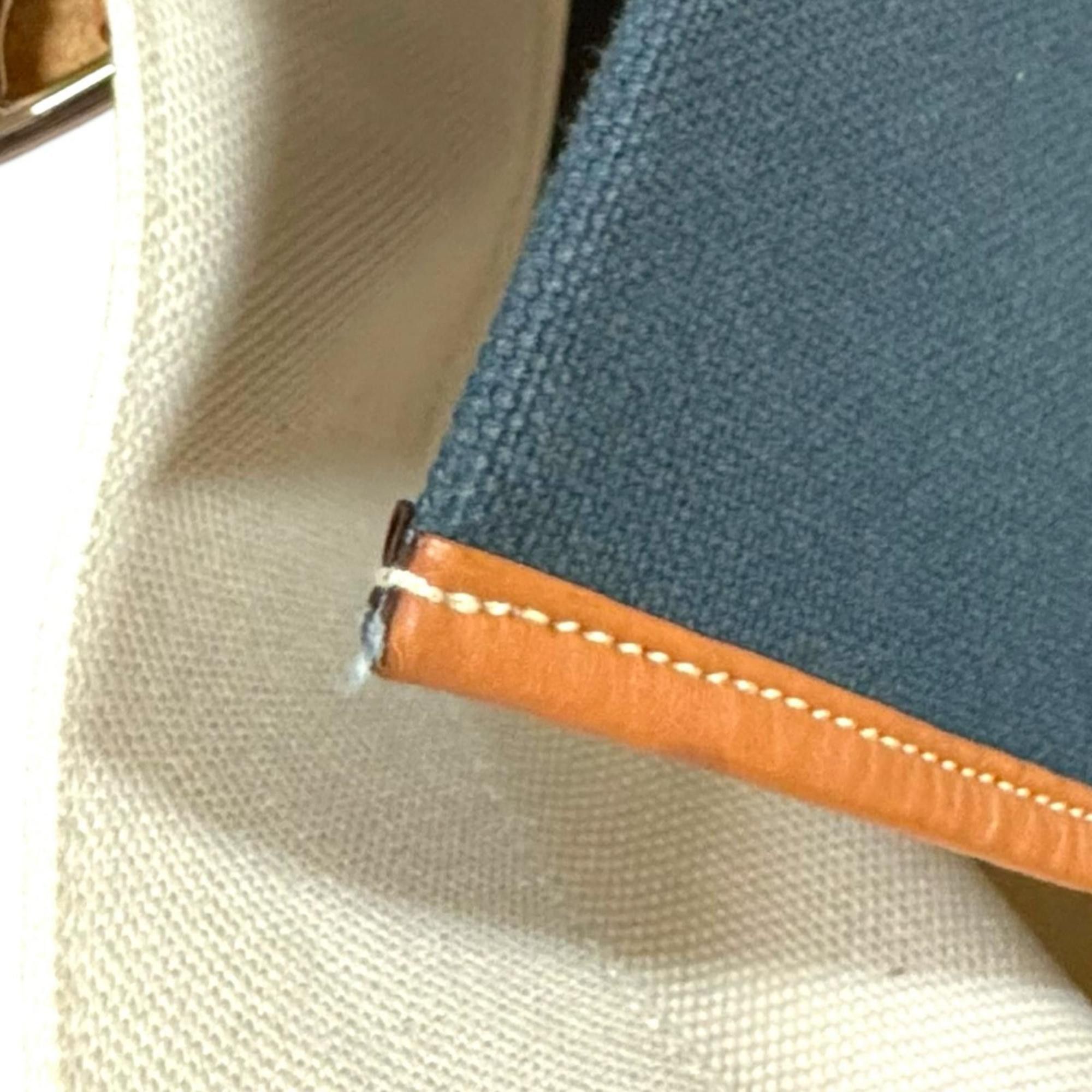 Hermes Hermès Shopping Tote Etrivière Shoulder Bag, Canvas, White, Men's/Women's, Pre-owned HERMES Size ONE SIZE - 10 Thumbnail