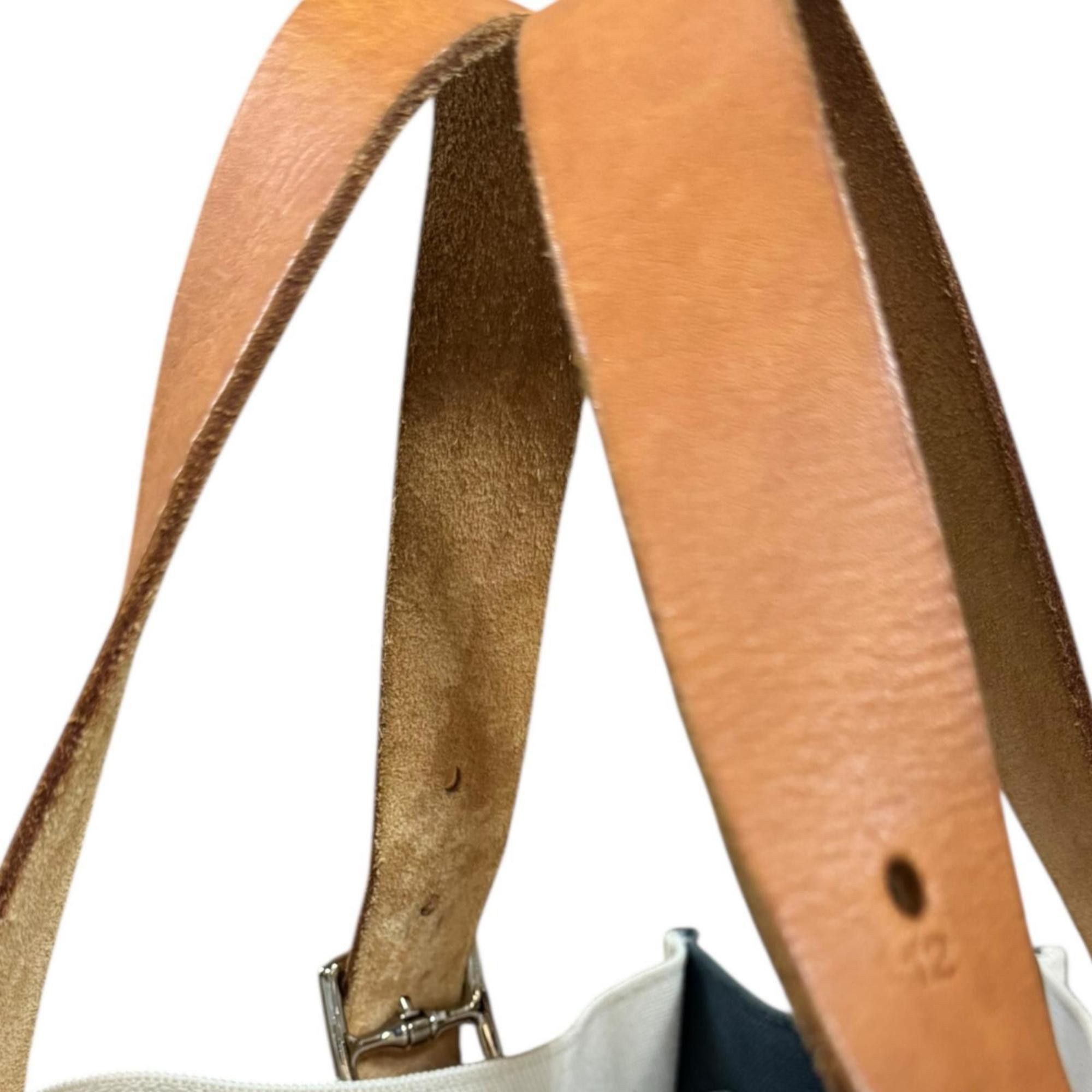 Hermes Hermès Shopping Tote Etrivière Shoulder Bag, Canvas, White, Men's/Women's, Pre-owned HERMES Size ONE SIZE - 16 Thumbnail