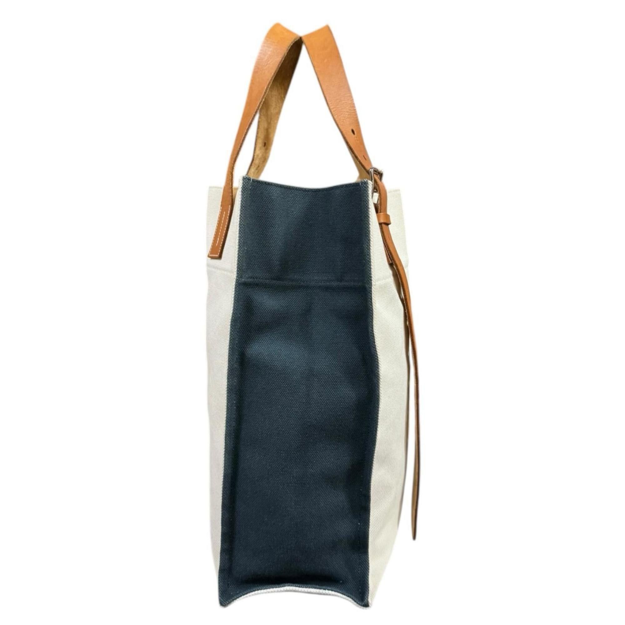 Hermes Hermès Shopping Tote Etrivière Shoulder Bag, Canvas, White, Men's/Women's, Pre-owned HERMES Size ONE SIZE - 5 Thumbnail