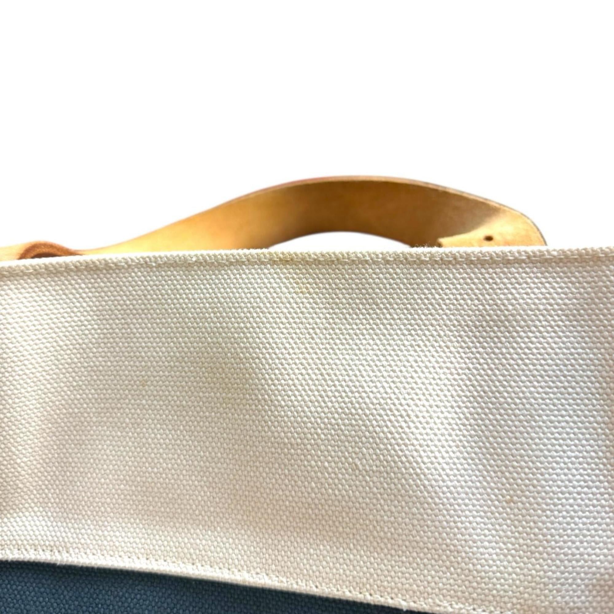 Hermes Hermès Shopping Tote Etrivière Shoulder Bag, Canvas, White, Men's/Women's, Pre-owned HERMES Size ONE SIZE - 11 Thumbnail