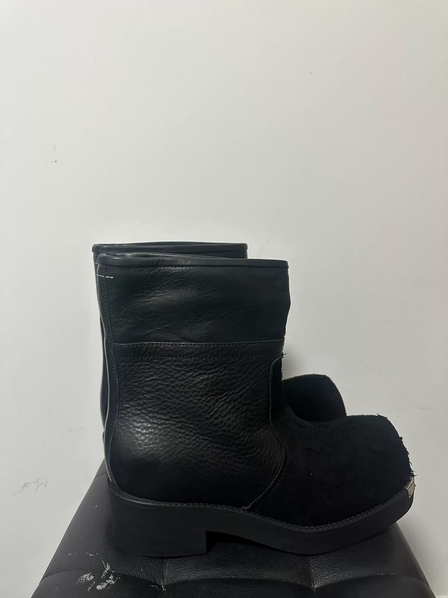 MM6 black plush round toe metal boots Size US 10 / EU 43 - 4 Thumbnail