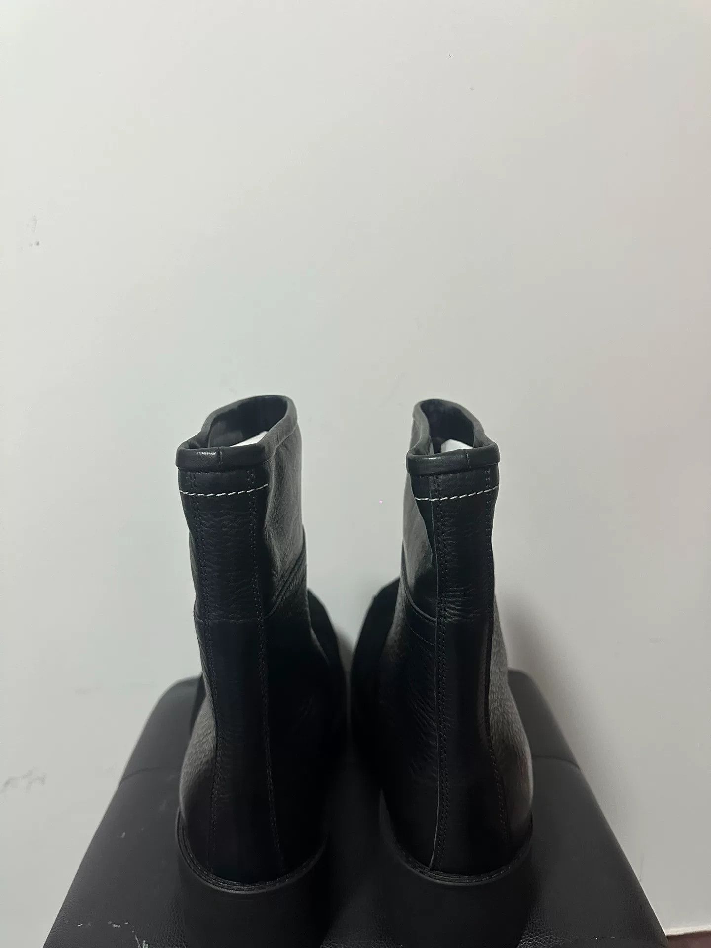 MM6 black plush round toe metal boots Size US 10 / EU 43 - 3 Thumbnail
