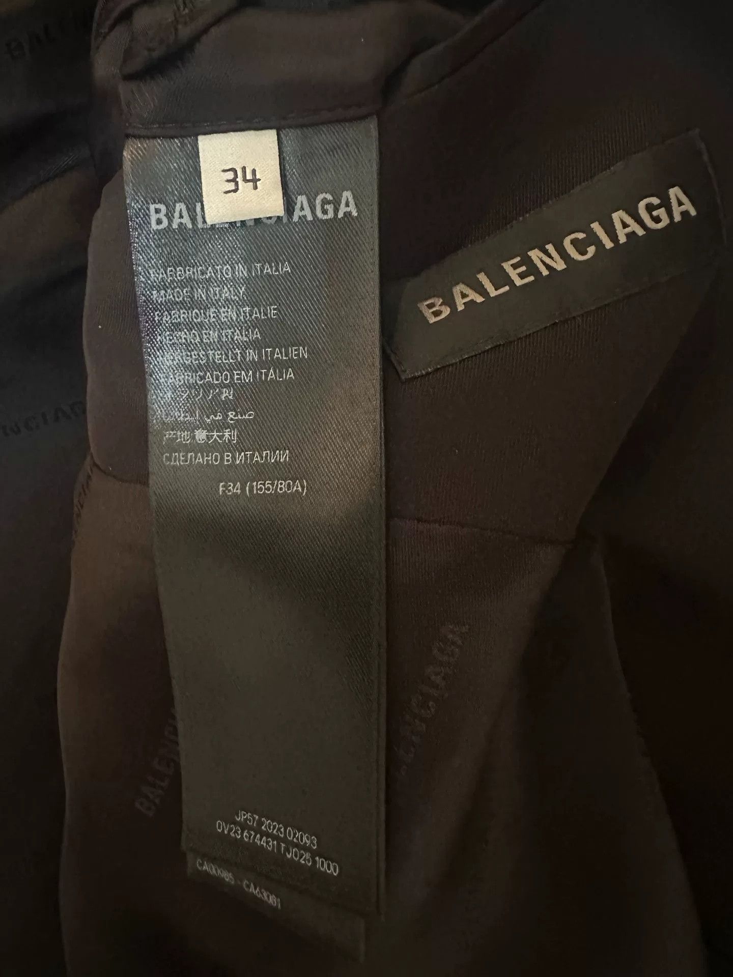 Balenciaga Balenciaga Black Logo Wide Suit Jacket Size US S / EU 44-46 / 1 - 4 Thumbnail