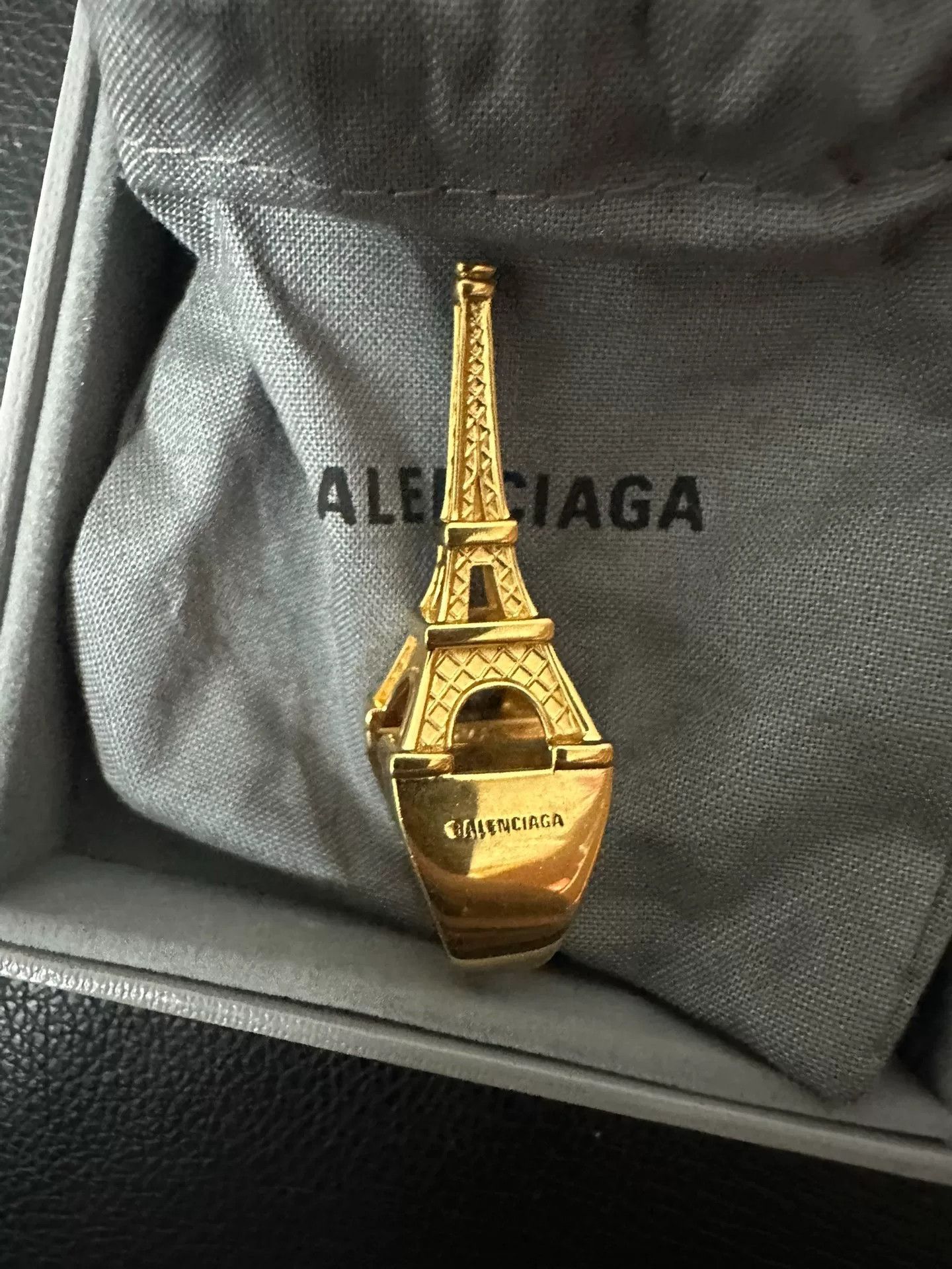 Balenciaga balenciaga eiffel tower ring in gold Size ONE SIZE - 2 Thumbnail