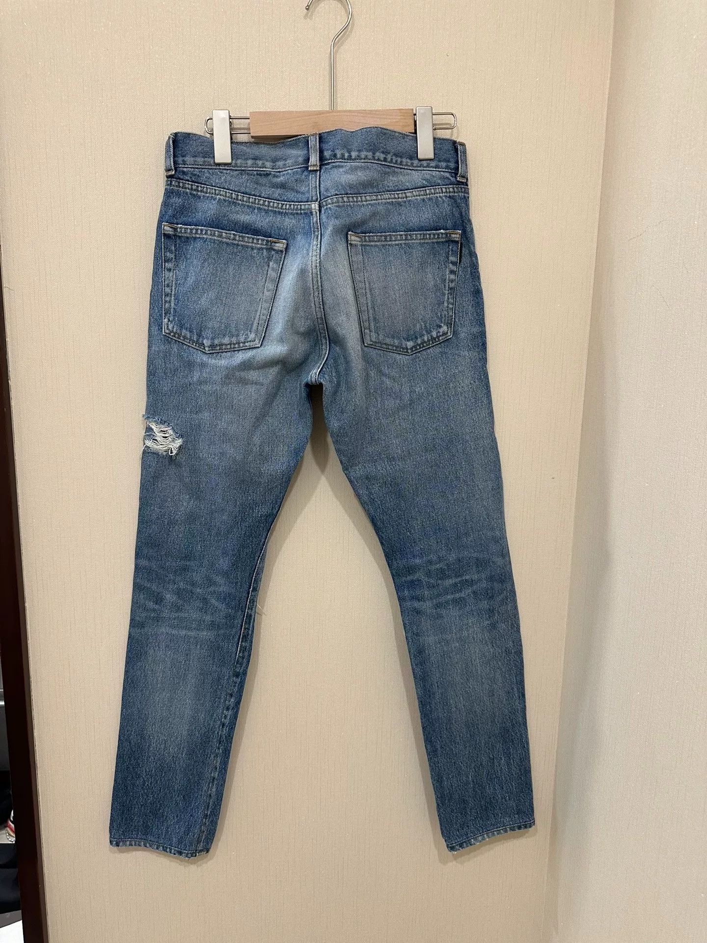 Saint Laurent Paris Saint Laurent Ripped Blue Denim Pants Size US 28 / EU 44 - 2 Thumbnail