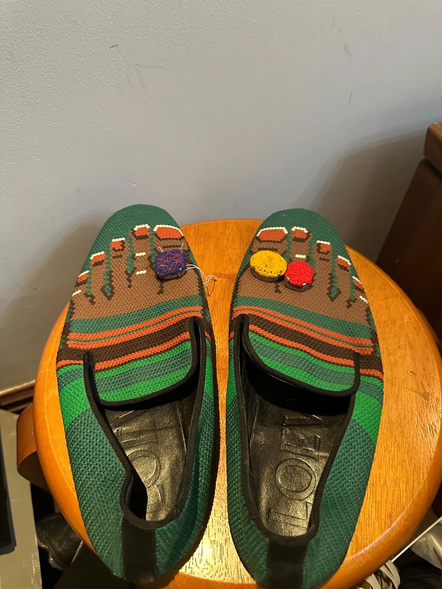 Loewe loewe thumb loafers in unique green design Size US 10 / EU 43 - 3 Thumbnail