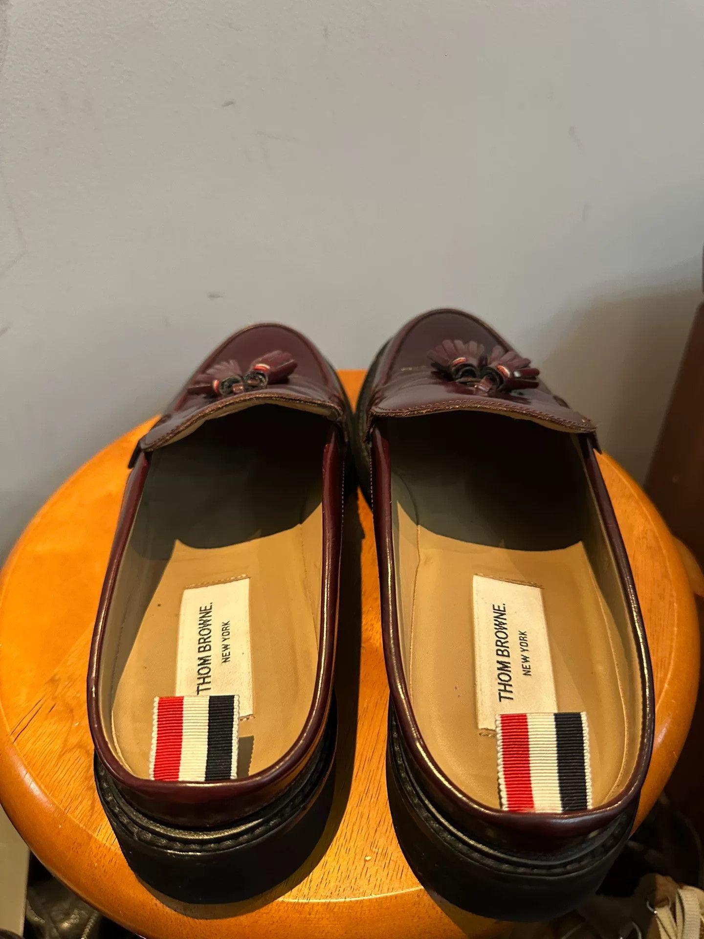 Thom Browne maroon leather slip-on loafers by thom browne Size US 9 / EU 42 - 2 Thumbnail