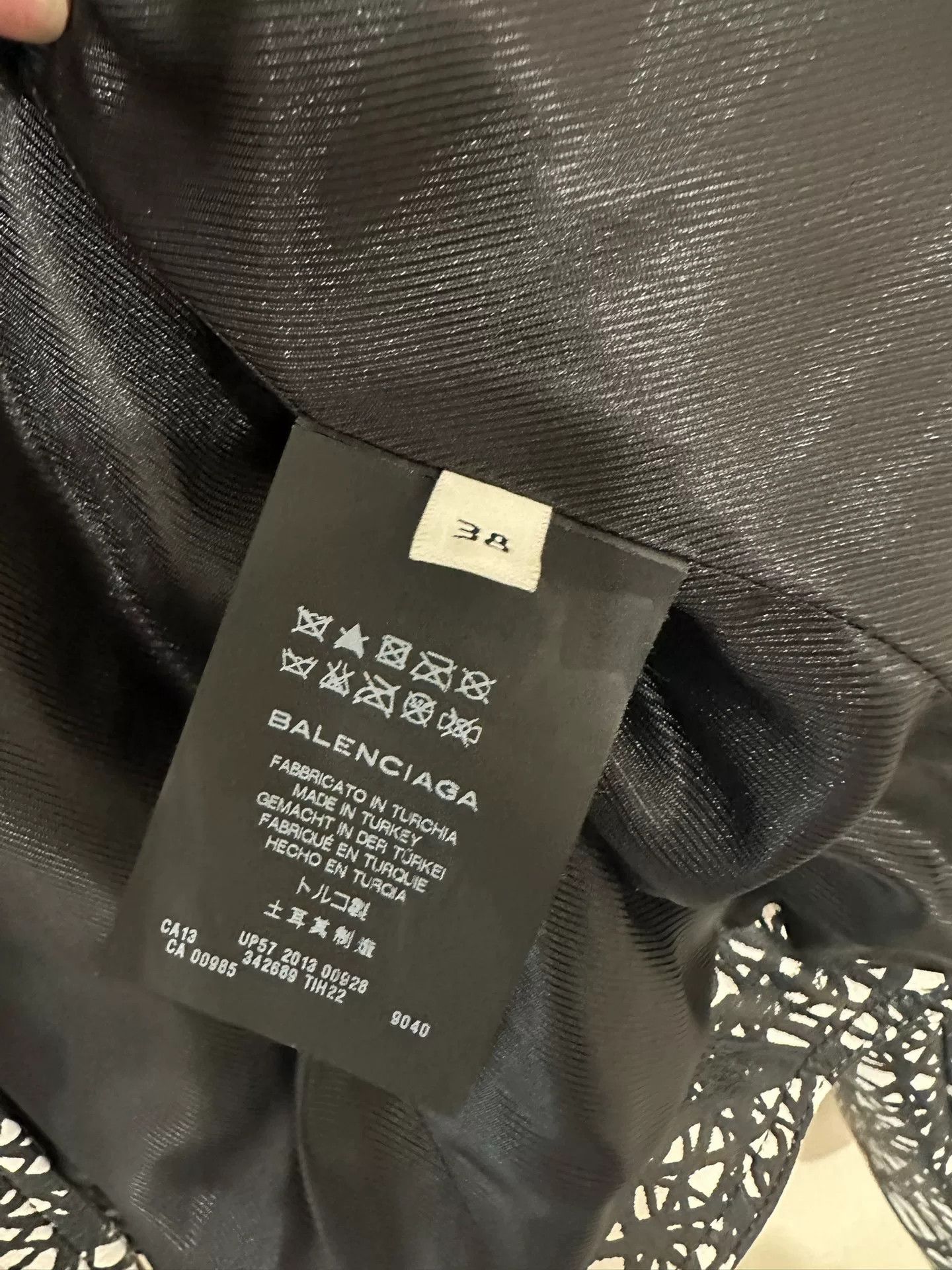 Balenciaga black and white printed leather jacket Size US S / EU 44-46 / 1 - 2 Thumbnail