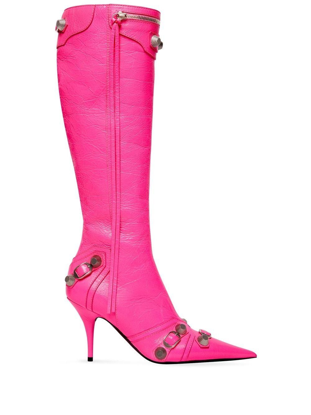 Balenciaga Cagole Leather Pink Boots Size US 7 / IT 37 - 3 Thumbnail