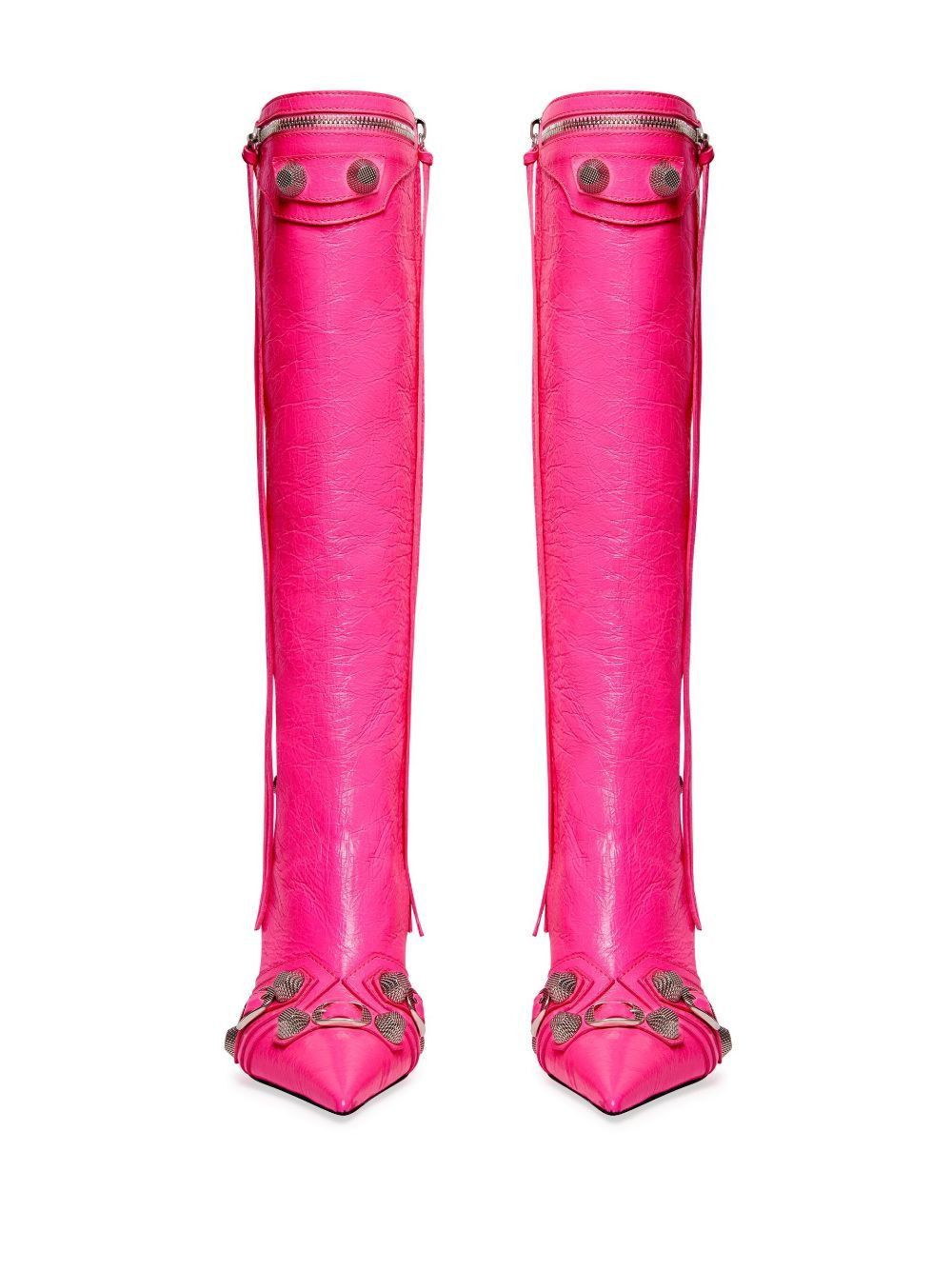 Balenciaga Cagole Leather Pink Boots Size US 10 / IT 40 - 2 Thumbnail