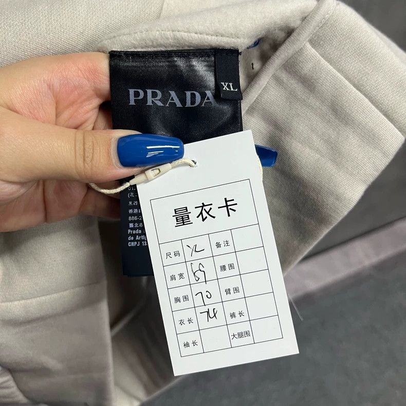 Prada Prada White Embroidered Logo Hooded Jacket Size US XL / EU 56 / 4 - 4 Thumbnail