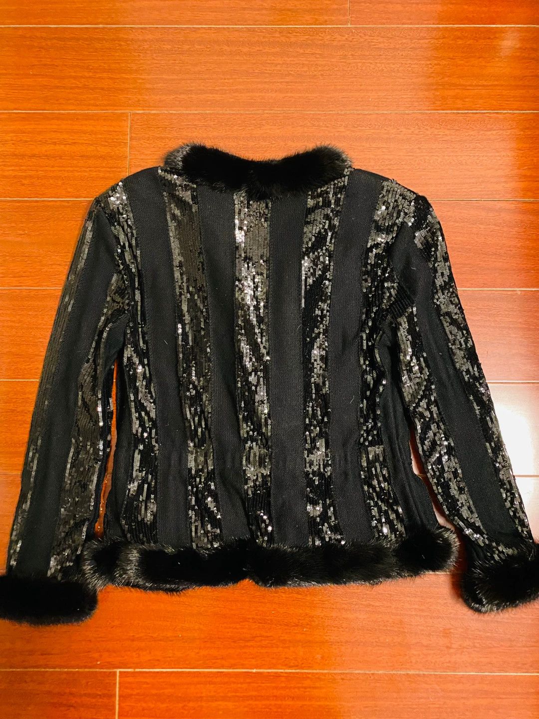Valentino Valentino Sequin Black Fur Coat Size US S / EU 44-46 / 1 - 2 Thumbnail