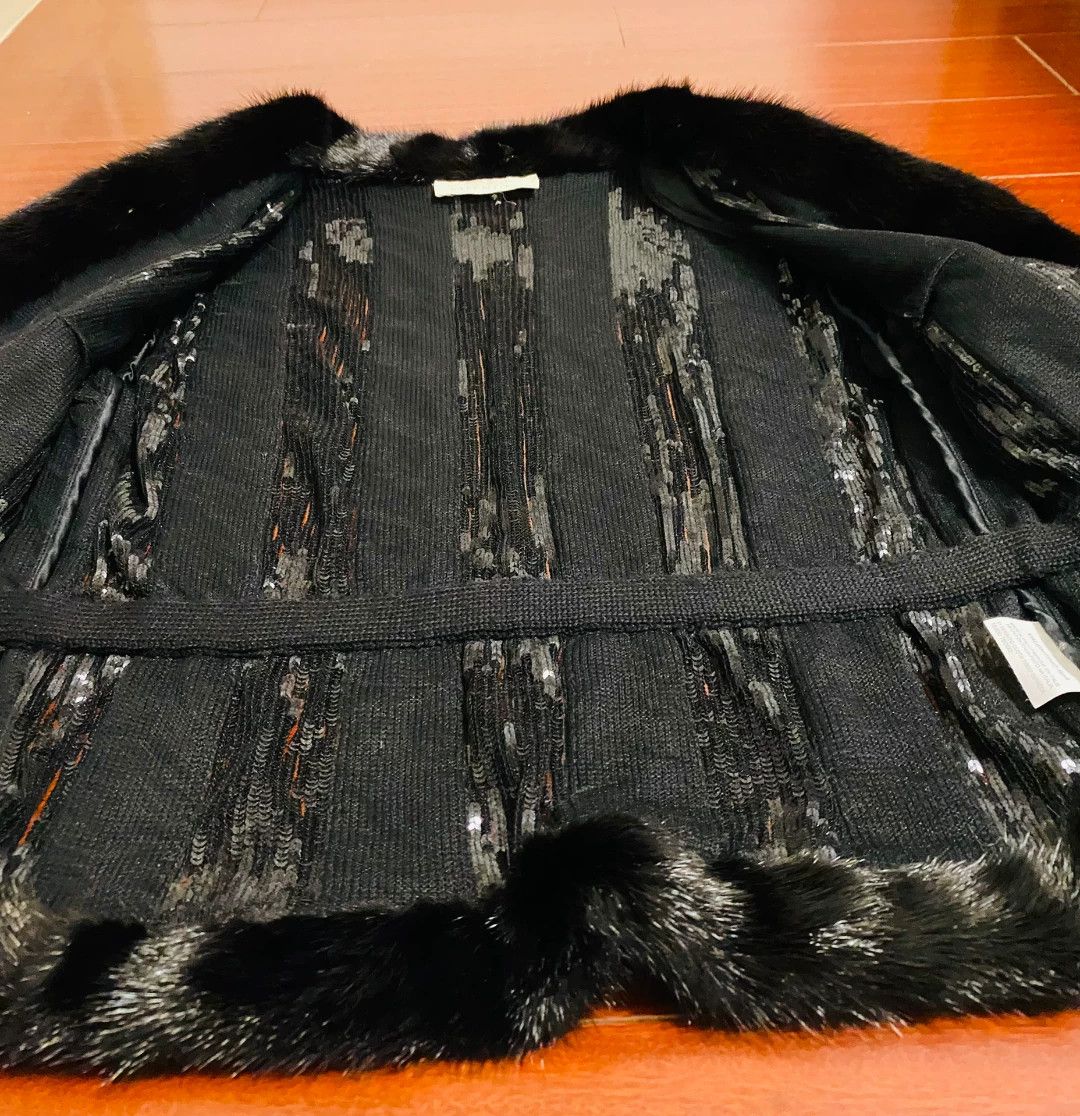 Valentino Valentino Sequin Black Fur Coat Size US S / EU 44-46 / 1 - 5 Thumbnail