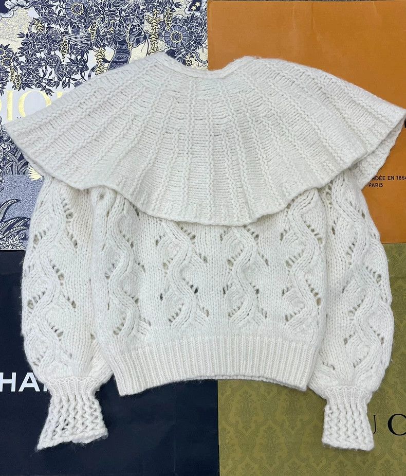 Chanel Chanel White Diamond Knit Sweater Size US M / EU 48-50 / 2 - 3 Thumbnail