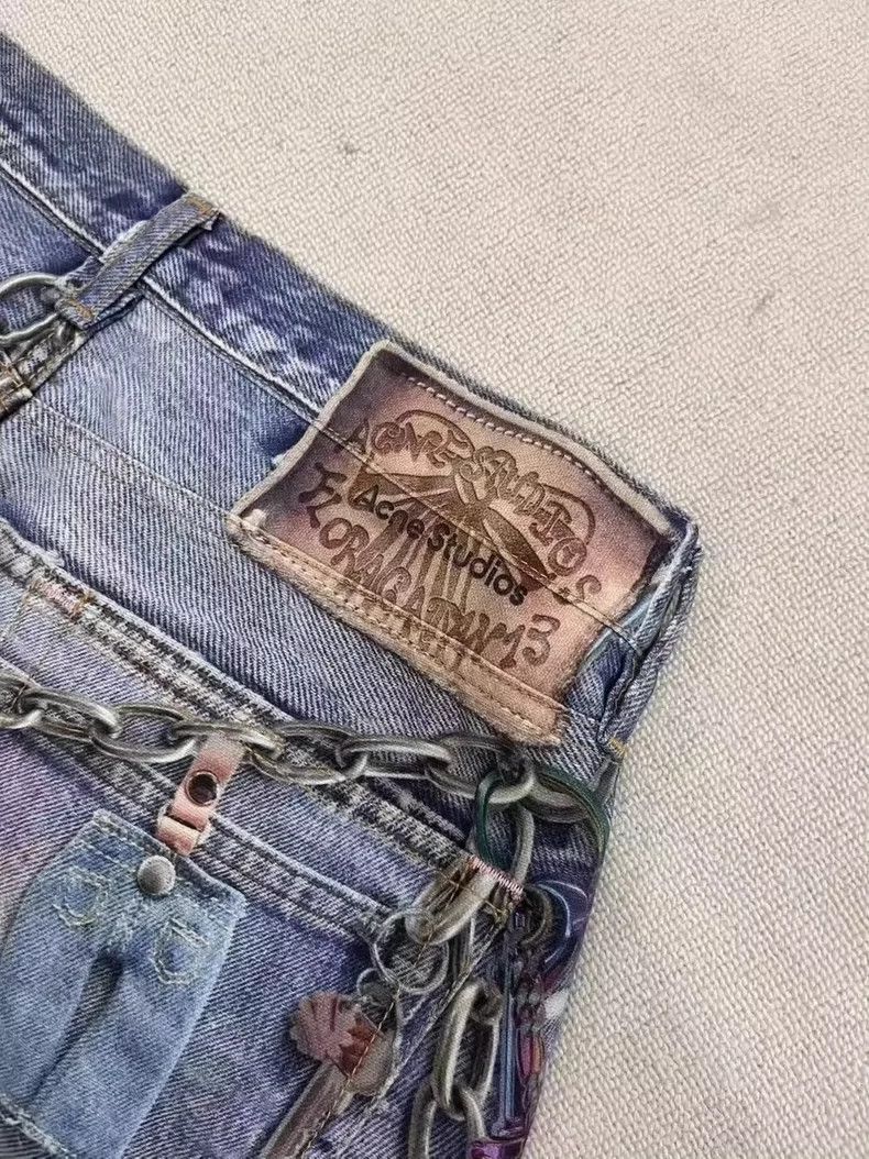 Acne Studios Acne Studios Blue Baggy Printed Jeans Size US 38 / EU 54 - 3 Thumbnail