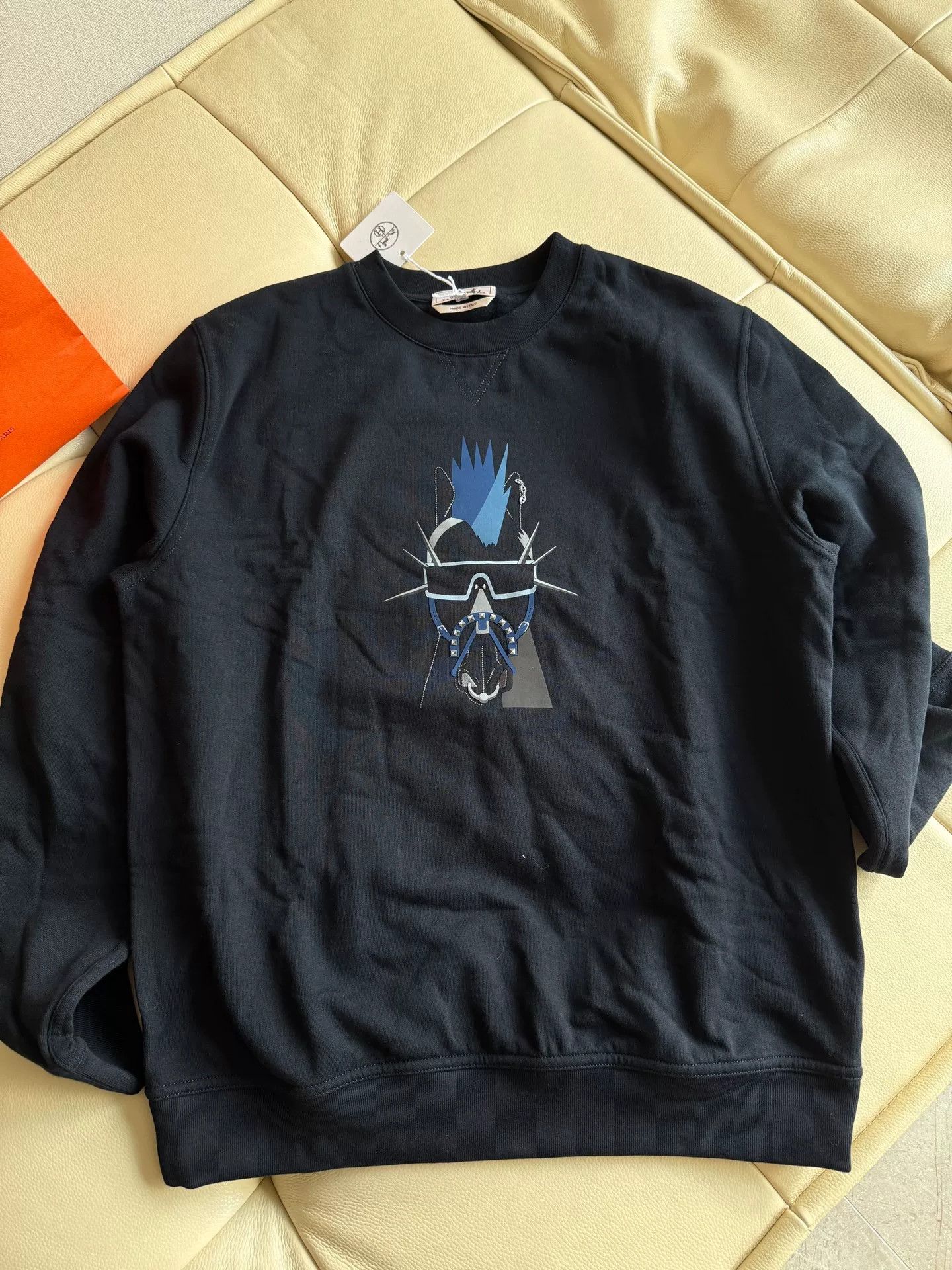 Hermes Hermes Men's Black Fleece Sweatshirt Size US L / EU 52-54 / 3 - 7 Thumbnail