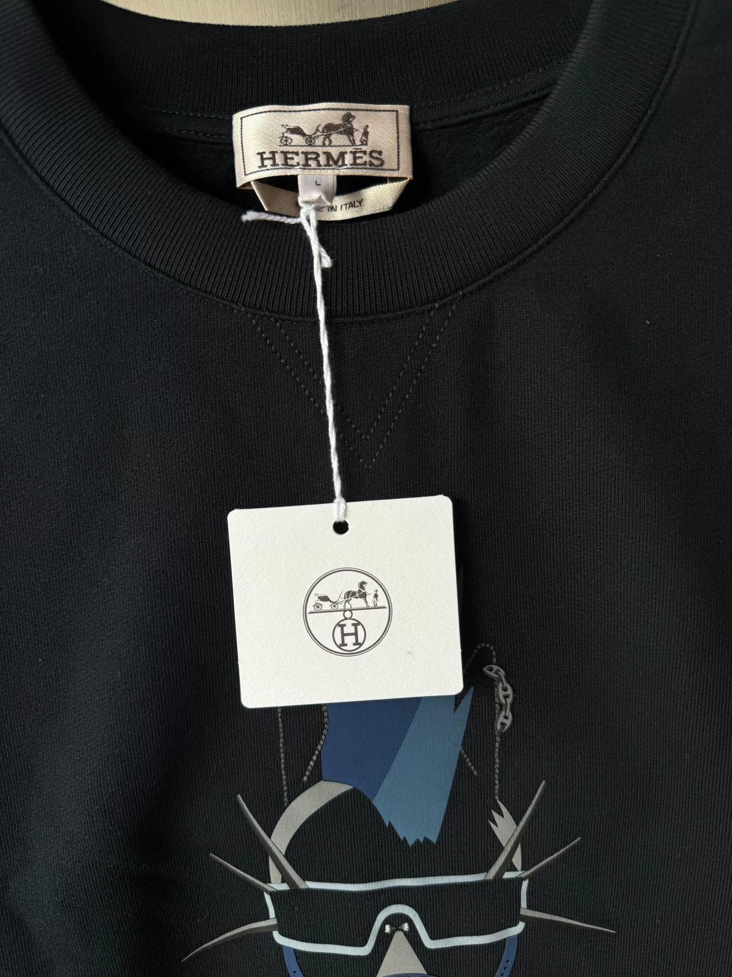 Hermes Hermes Men's Black Fleece Sweatshirt Size US L / EU 52-54 / 3 - 4 Thumbnail