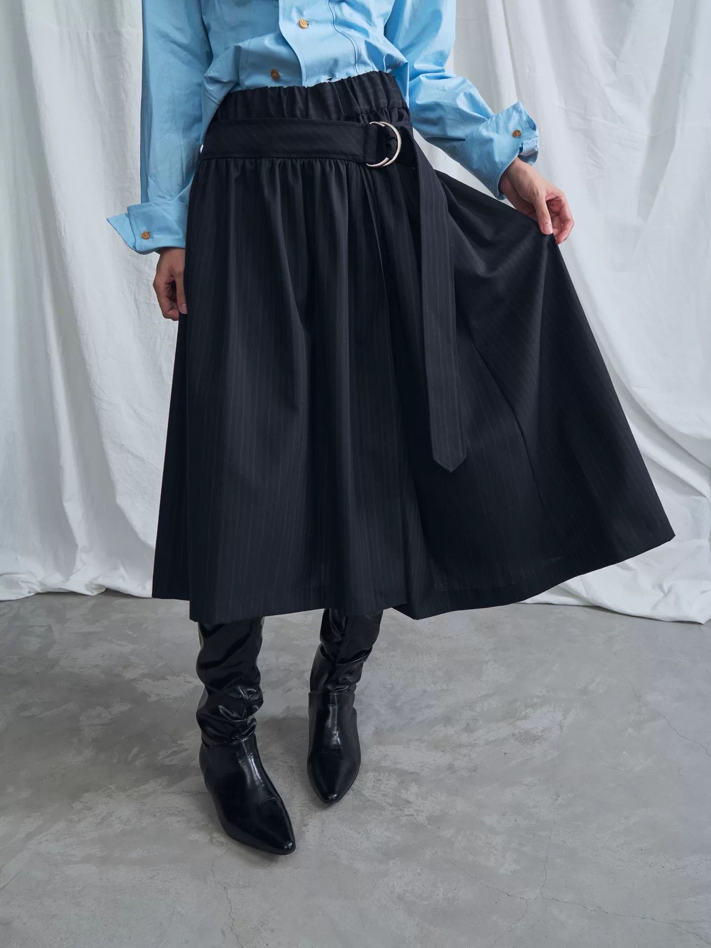 Junya Watanabe navy wool belt dress by junya watanabe Size M / US 6-8 / IT 42-44 - 2 Thumbnail