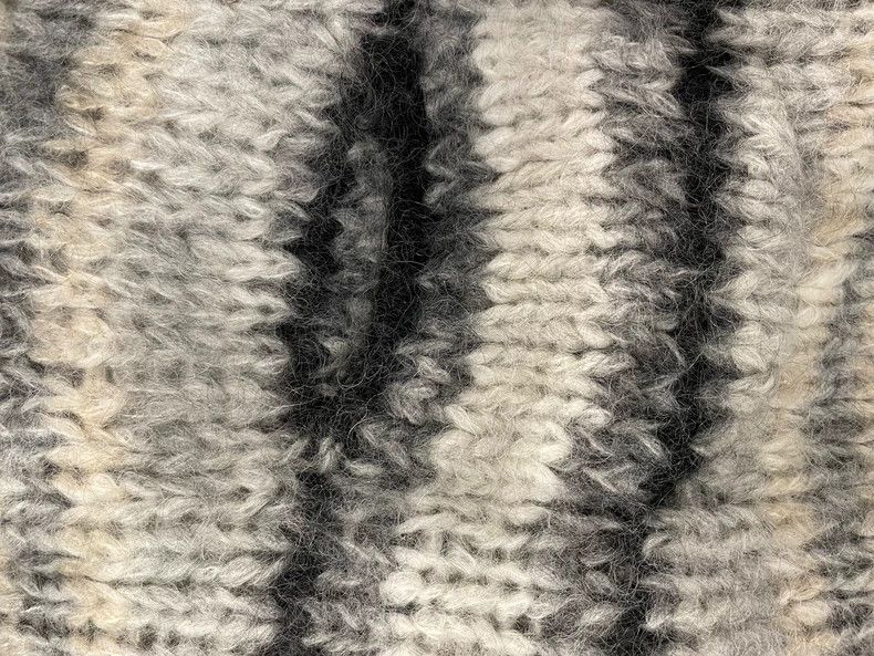 Brunello Cucinelli Gray Striped Turtleneck Sweater