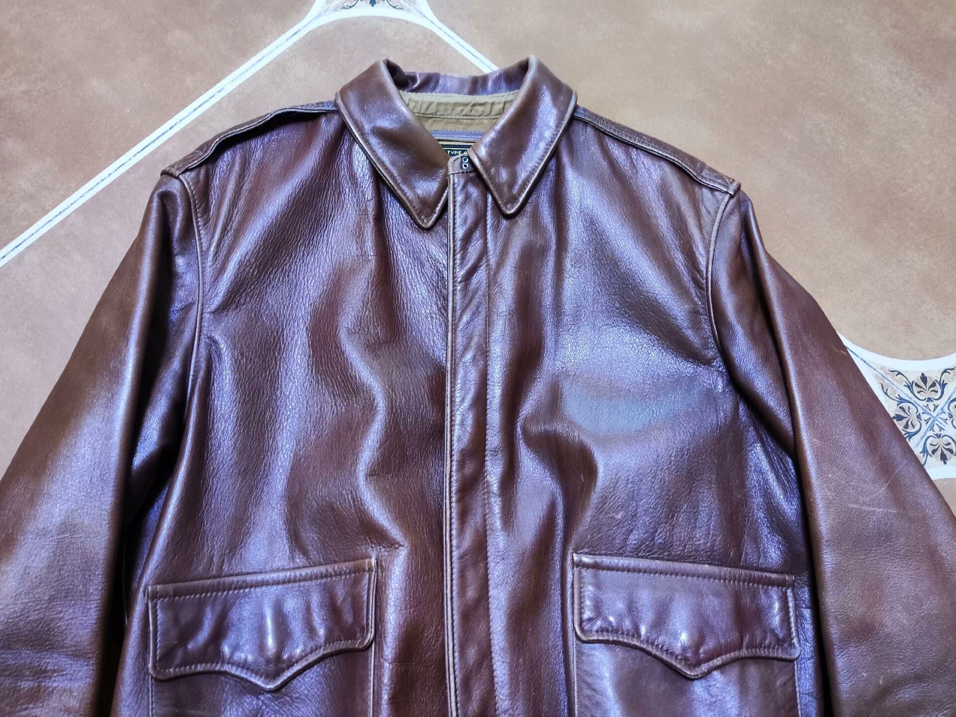 The Real McCoy's real mccoy a-2 leather jacket size 40 Size US L / EU 52-54 / 3 - 3 Thumbnail