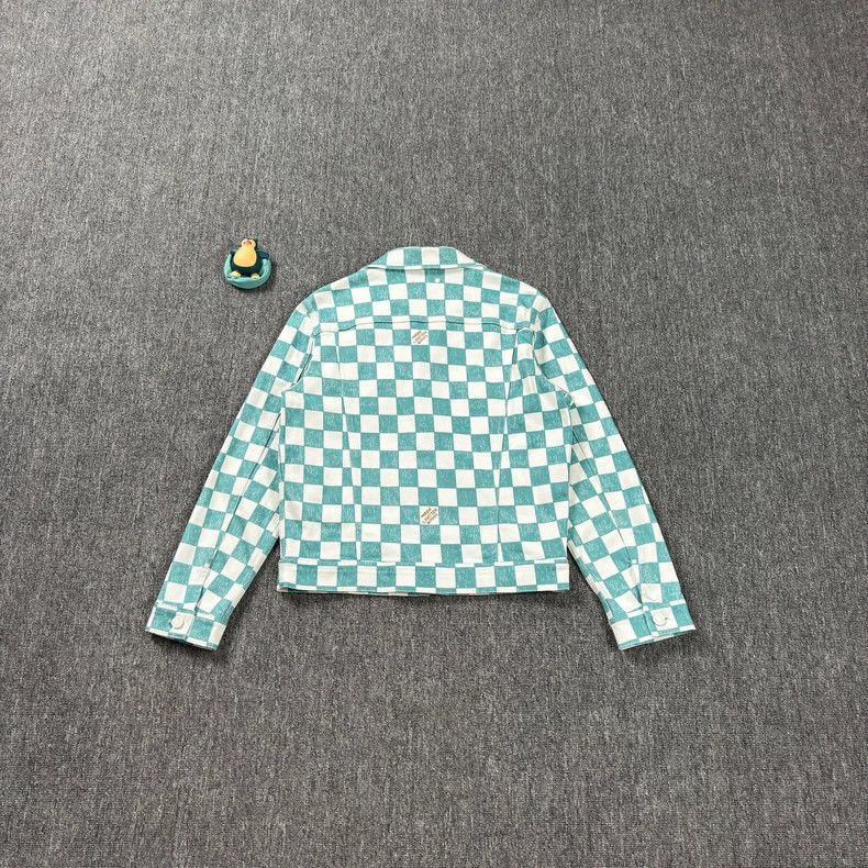 Louis Vuitton LV White Green Checkerboard Denim Jacket Size US M / EU 48-50 / 2 - 8 Thumbnail