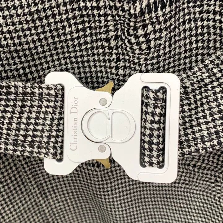 Dior gray houndstooth wool trench coat with belt Size US L / EU 52-54 / 3 - 6 Thumbnail