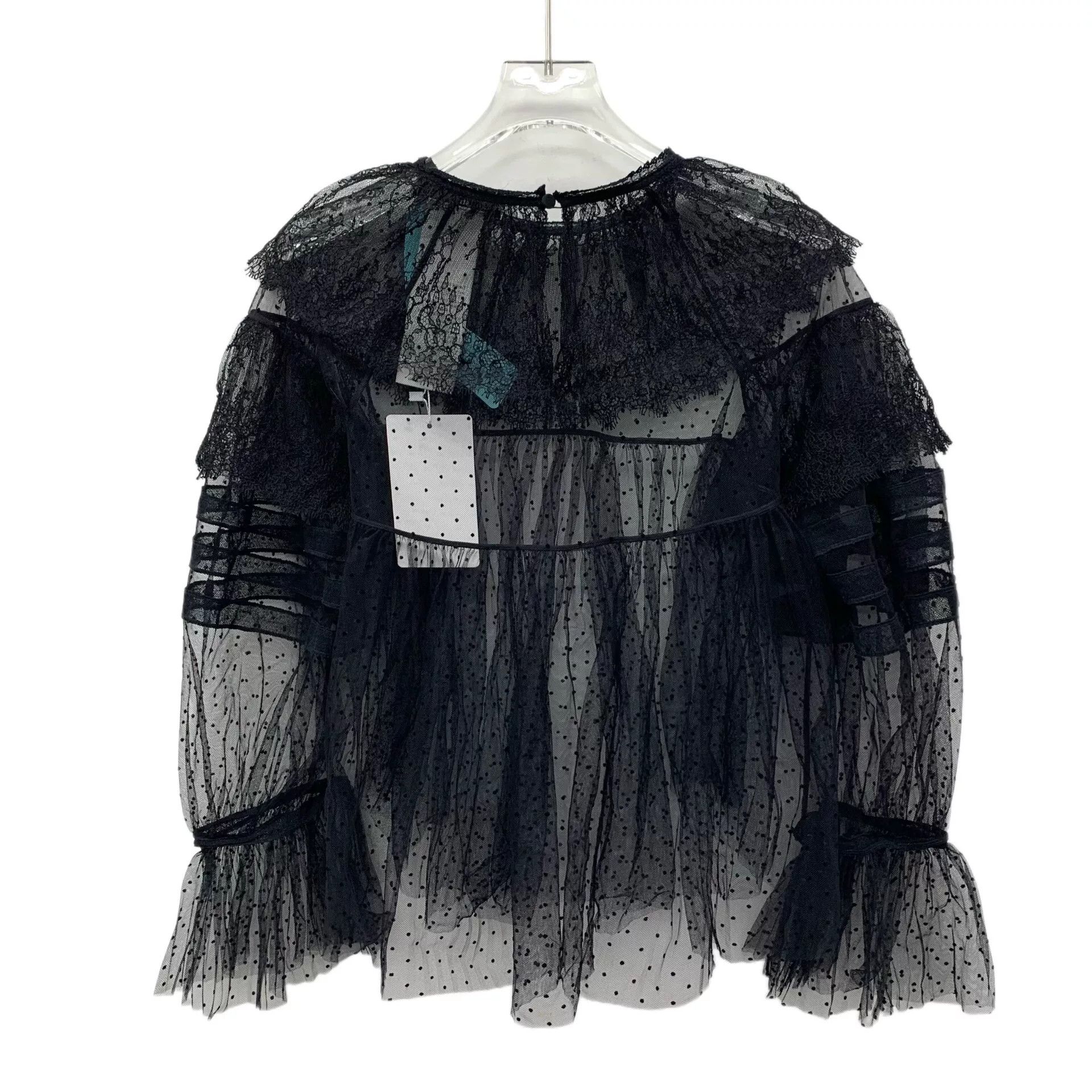 Dior black polka dot silk long sleeve shirt Size US XS / EU 42 / 0 - 2 Thumbnail