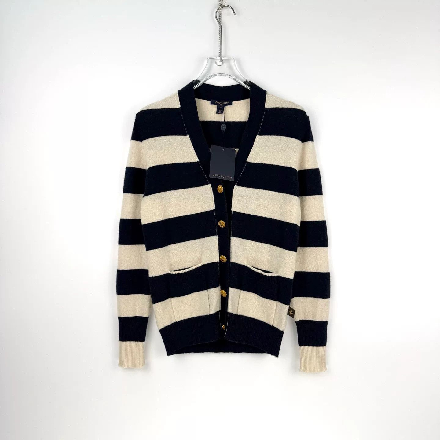 Louis Vuitton Louis Vuitton Blue White Stripe Cashmere Cardigan Size US M / EU 48-50 / 2 - 3 Thumbnail