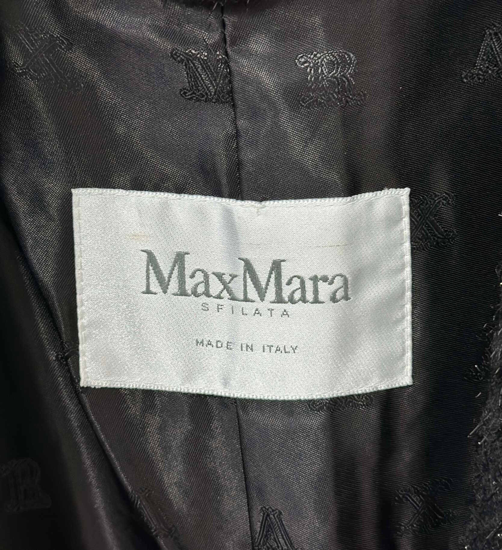 Max Mara black teddy coat with silver threads Size US S / EU 44-46 / 1 - 5 Thumbnail