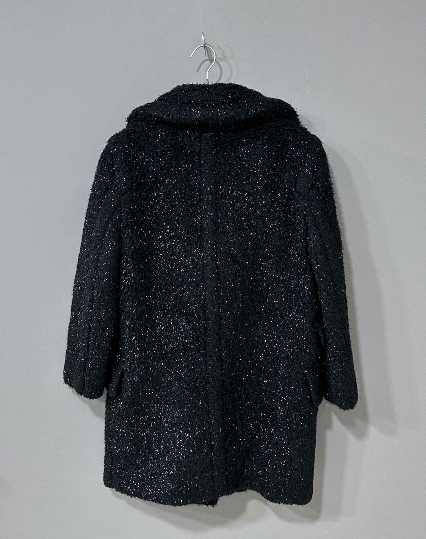 Max Mara black teddy coat with silver threads Size US S / EU 44-46 / 1 - 3 Thumbnail