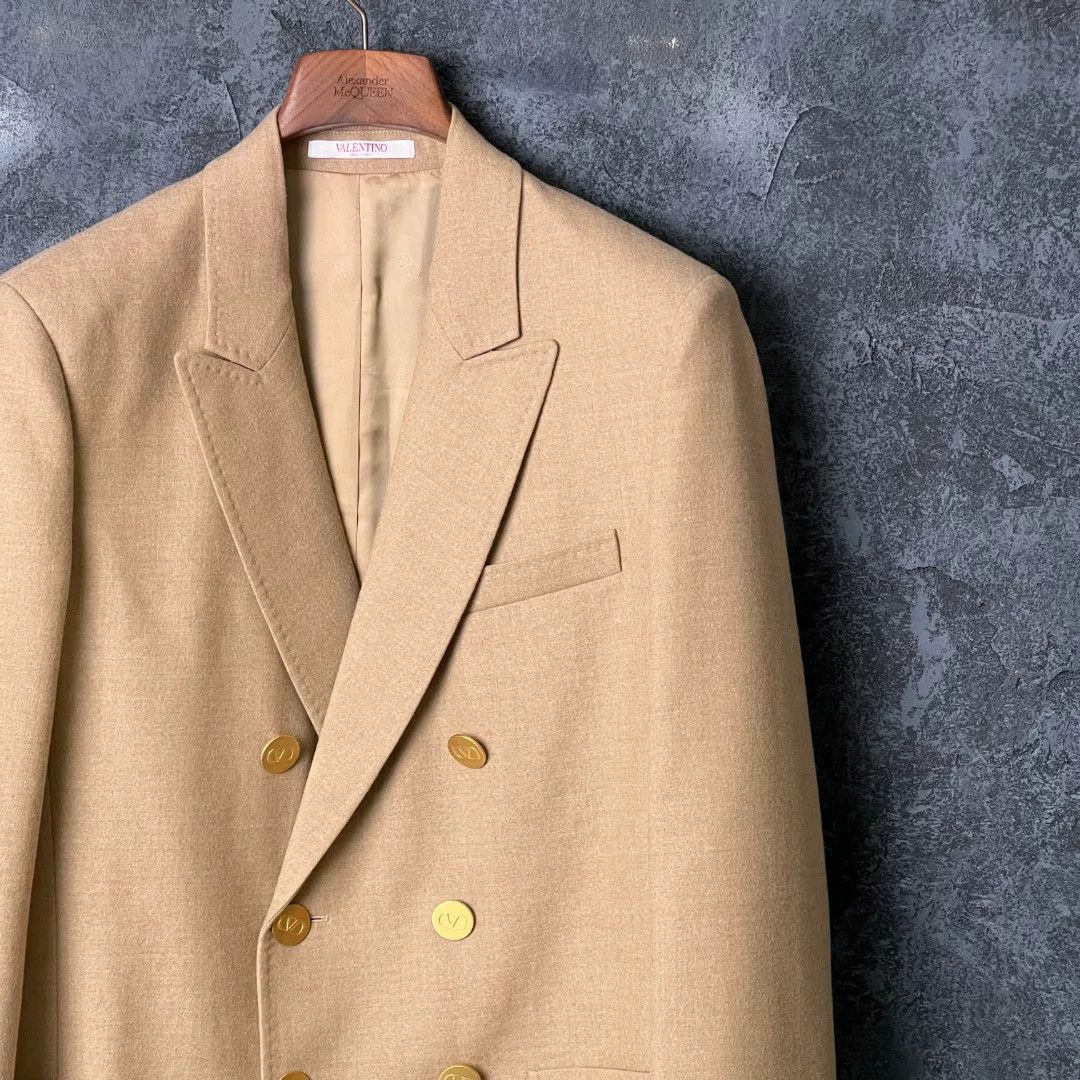 Valentino VALENTINO Camel Wool Casual Blazer Size US S / EU 44-46 / 1 - 3 Thumbnail