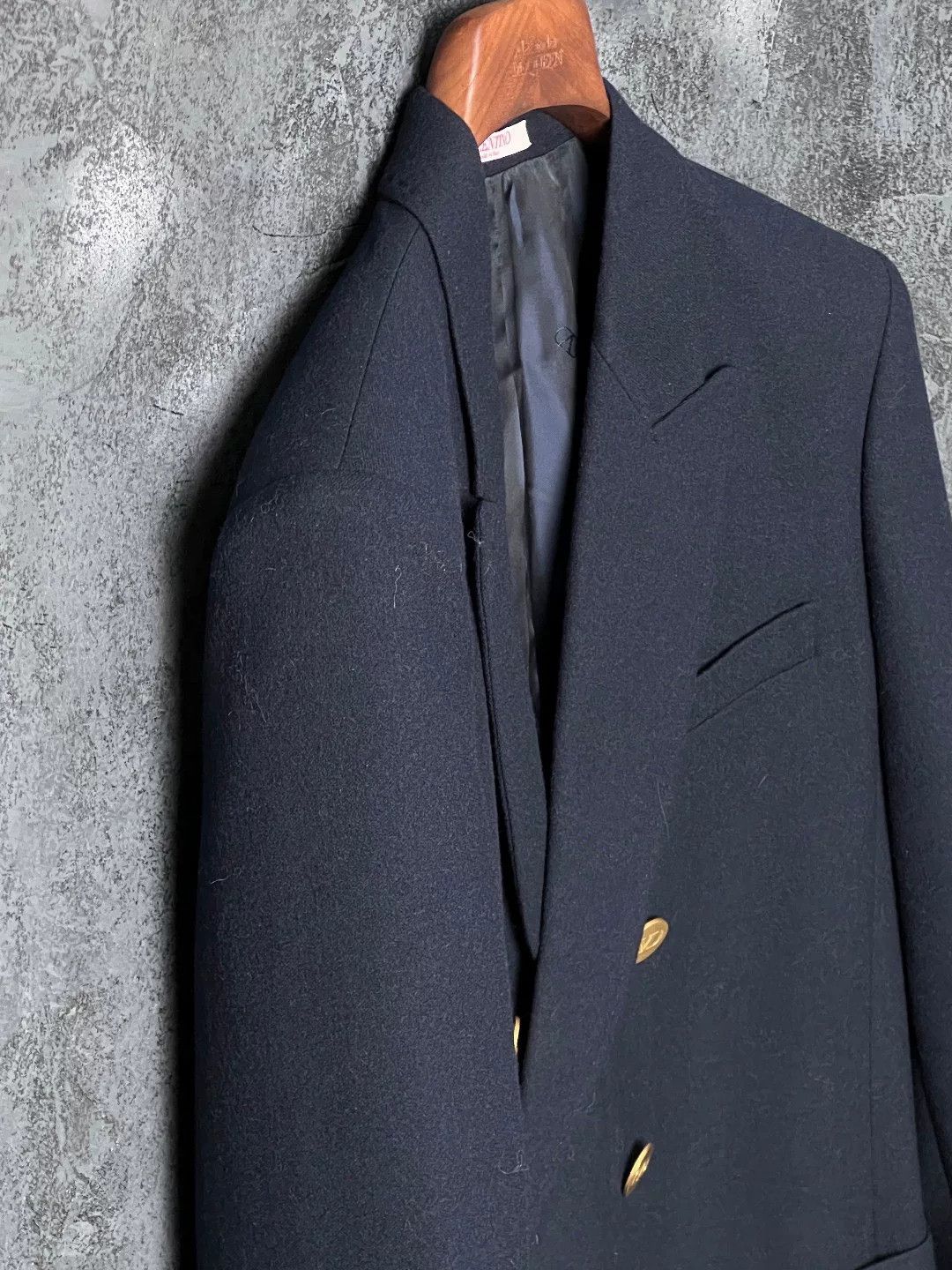 Valentino Valentino Navy Double-Breasted Wool Blazer Size US S / EU 44-46 / 1 - 6 Thumbnail