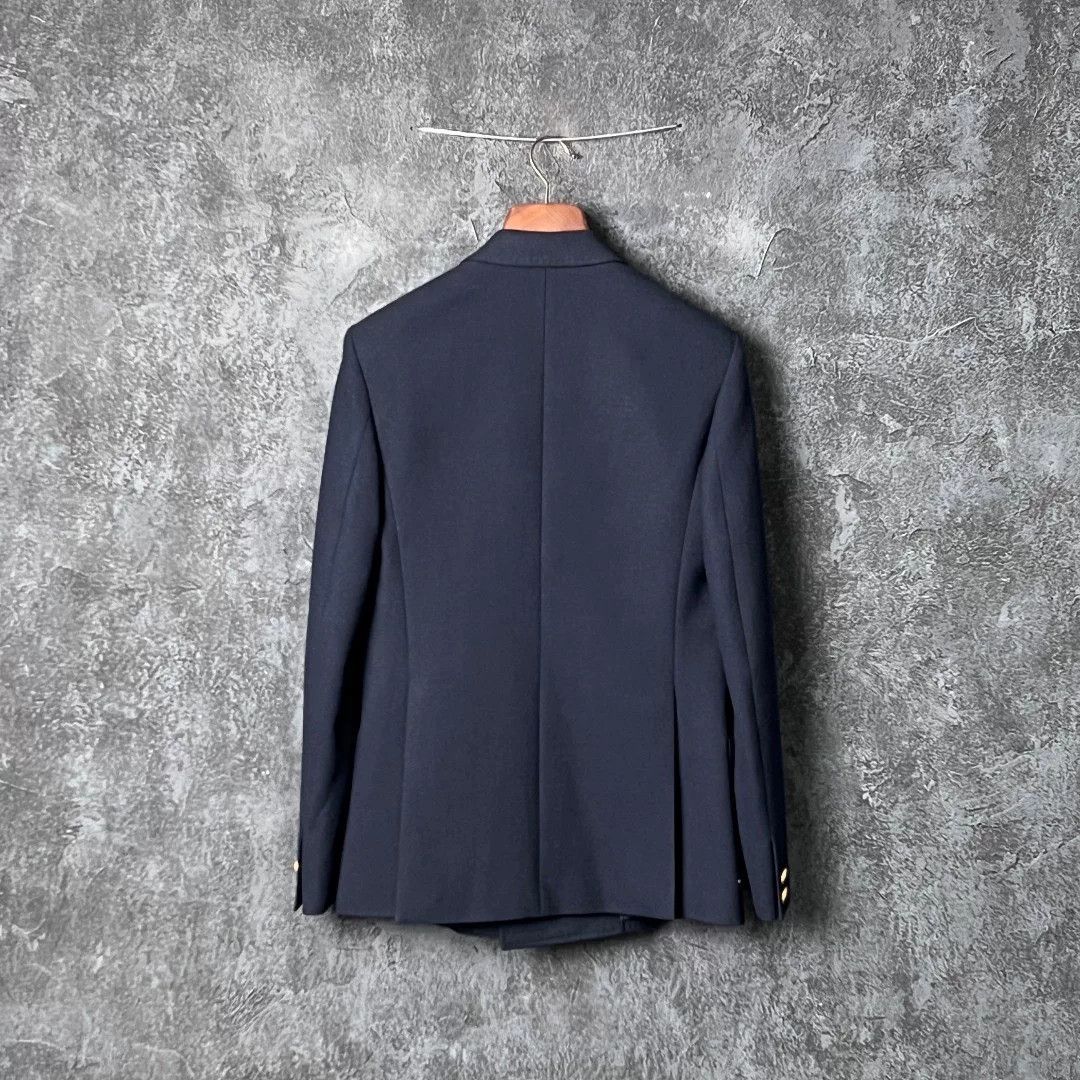 Valentino Valentino Navy Double-Breasted Wool Blazer Size US S / EU 44-46 / 1 - 2 Thumbnail