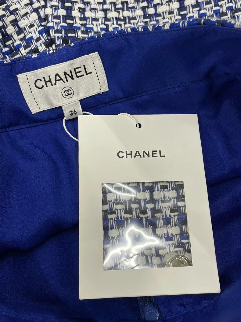 Chanel Chanel Blue White Tweed Plaid Shorts Size US 36 / EU 52 - 5 Thumbnail
