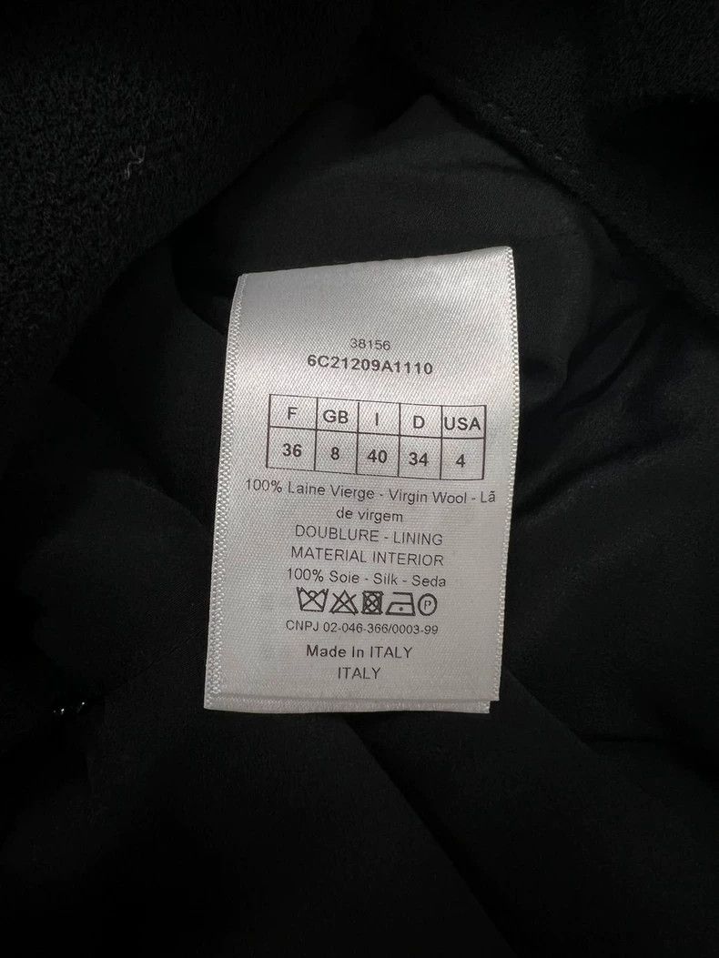 Dior Dior Black Wool Mid-Length Coat Size US S / EU 44-46 / 1 - 5 Thumbnail