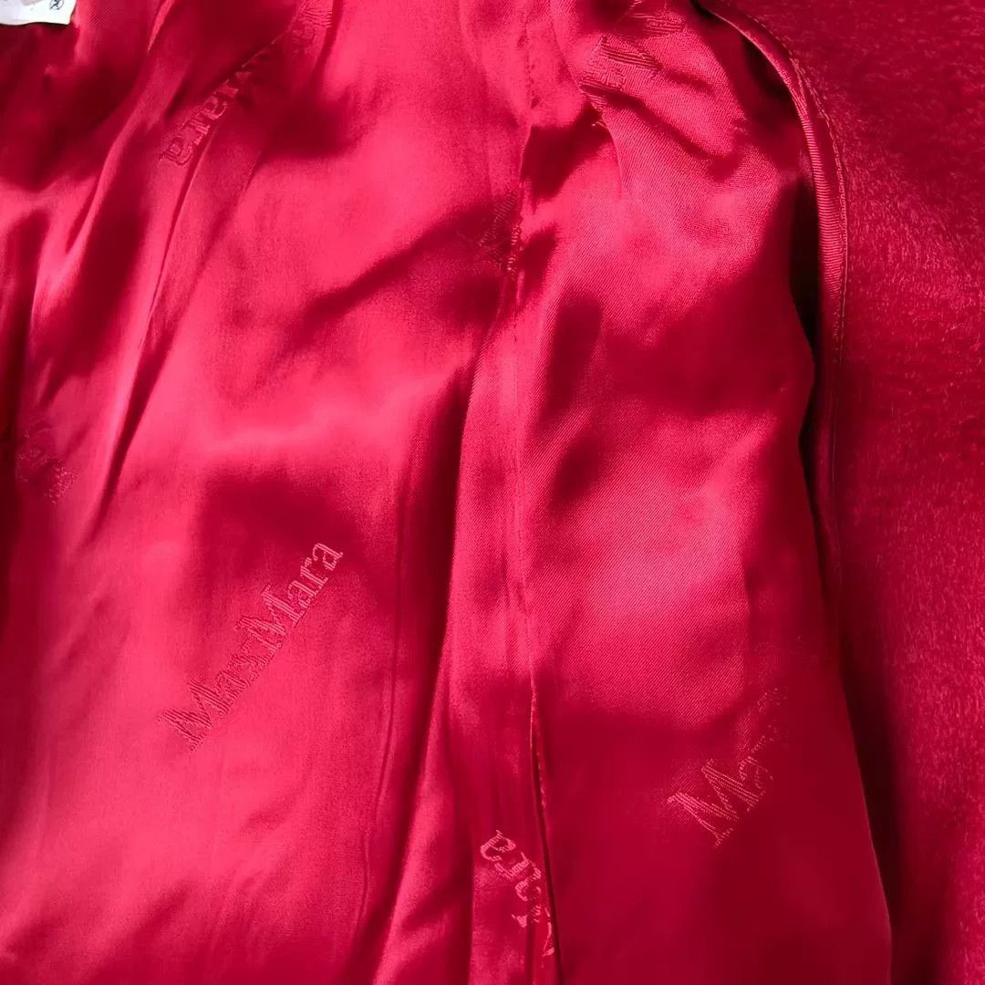 Max Mara MaxMara Red Belted Collar Long Coat Size M / US 6-8 / IT 42-44 - 5 Thumbnail