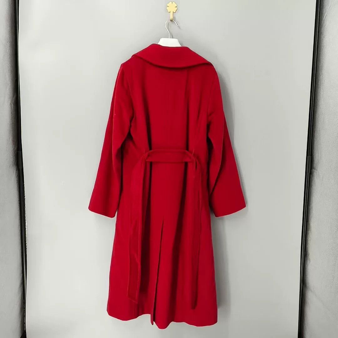 Max Mara MaxMara Red Belted Collar Long Coat Size M / US 6-8 / IT 42-44 - 2 Thumbnail