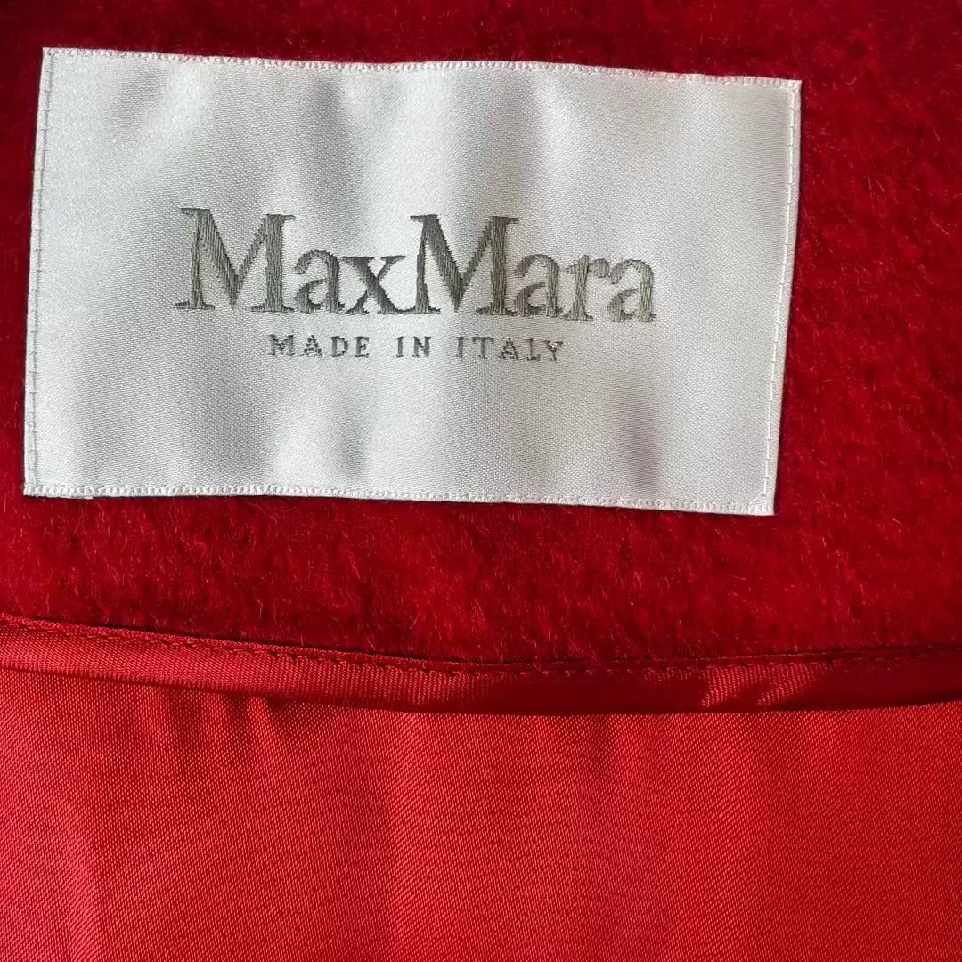Max Mara MaxMara Red Belted Collar Long Coat Size M / US 6-8 / IT 42-44 - 3 Thumbnail
