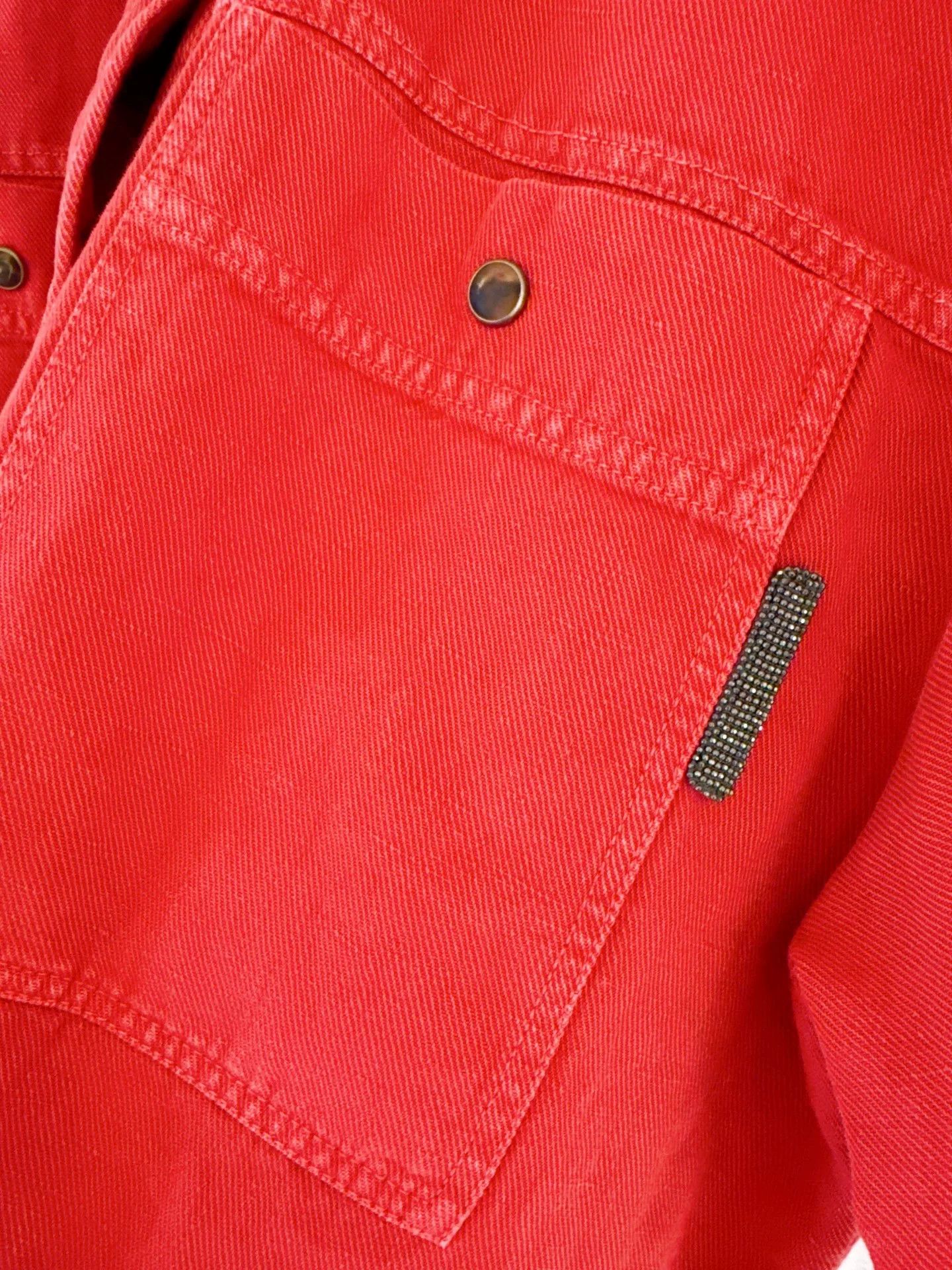 Brunello Cucinelli Brunello Cucinelli Red Cotton-Linen Jacket Size US S / EU 44-46 / 1 - 6 Thumbnail