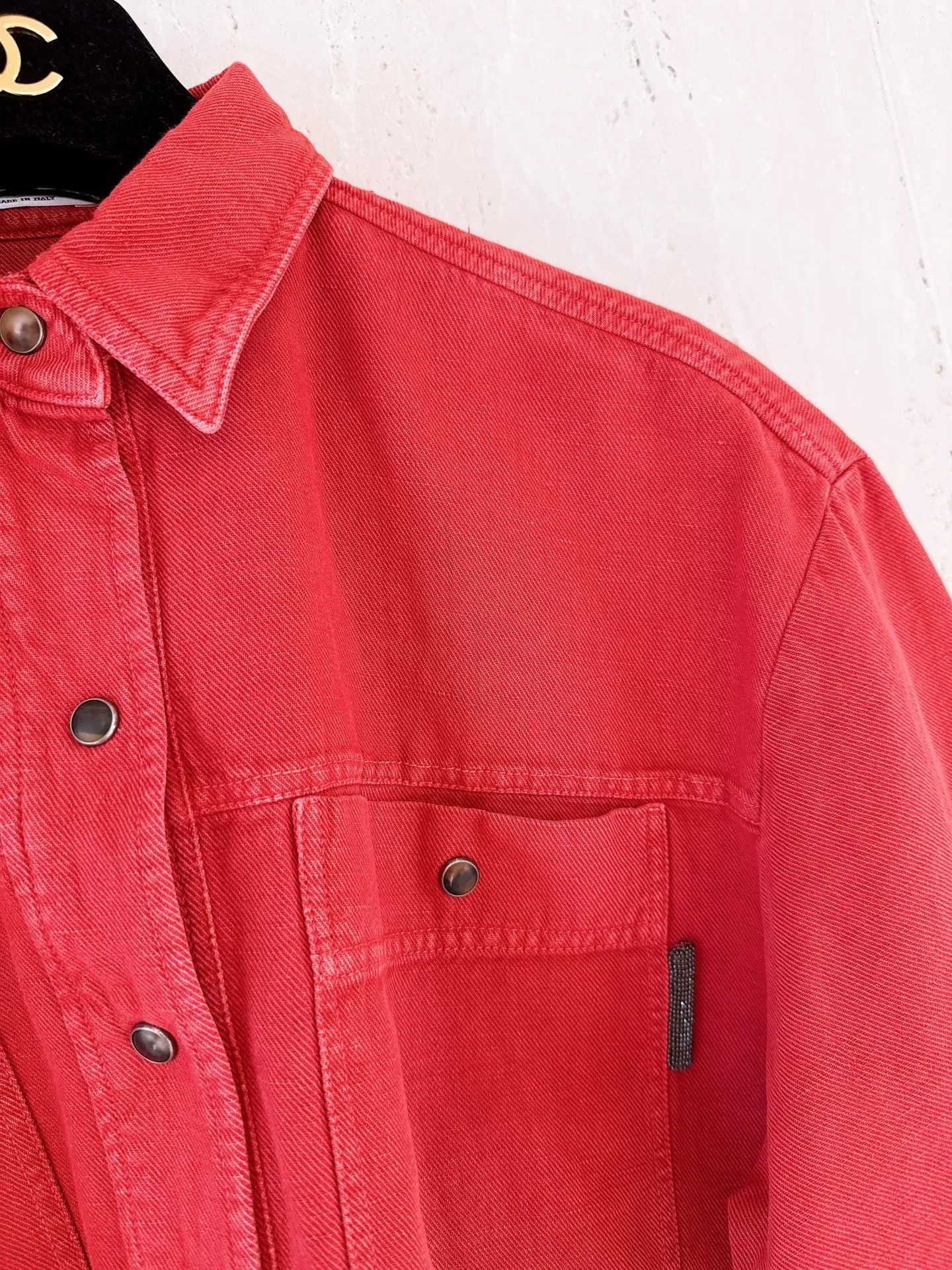 Brunello Cucinelli Brunello Cucinelli Red Cotton-Linen Jacket Size US S / EU 44-46 / 1 - 3 Thumbnail