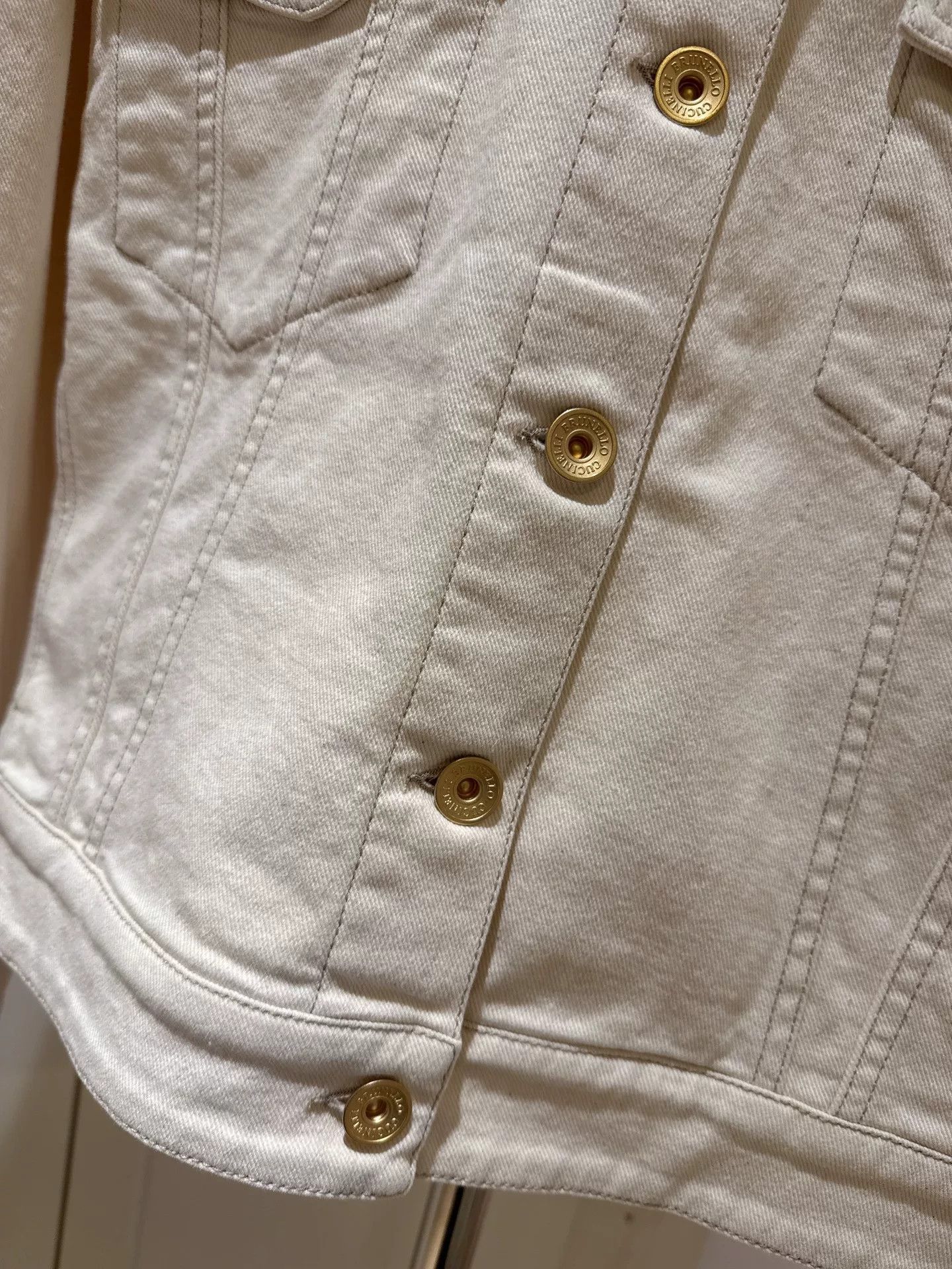 Brunello Cucinelli Brunello Cucinelli White Denim Jacket Size US XS / EU 42 / 0 - 4 Thumbnail