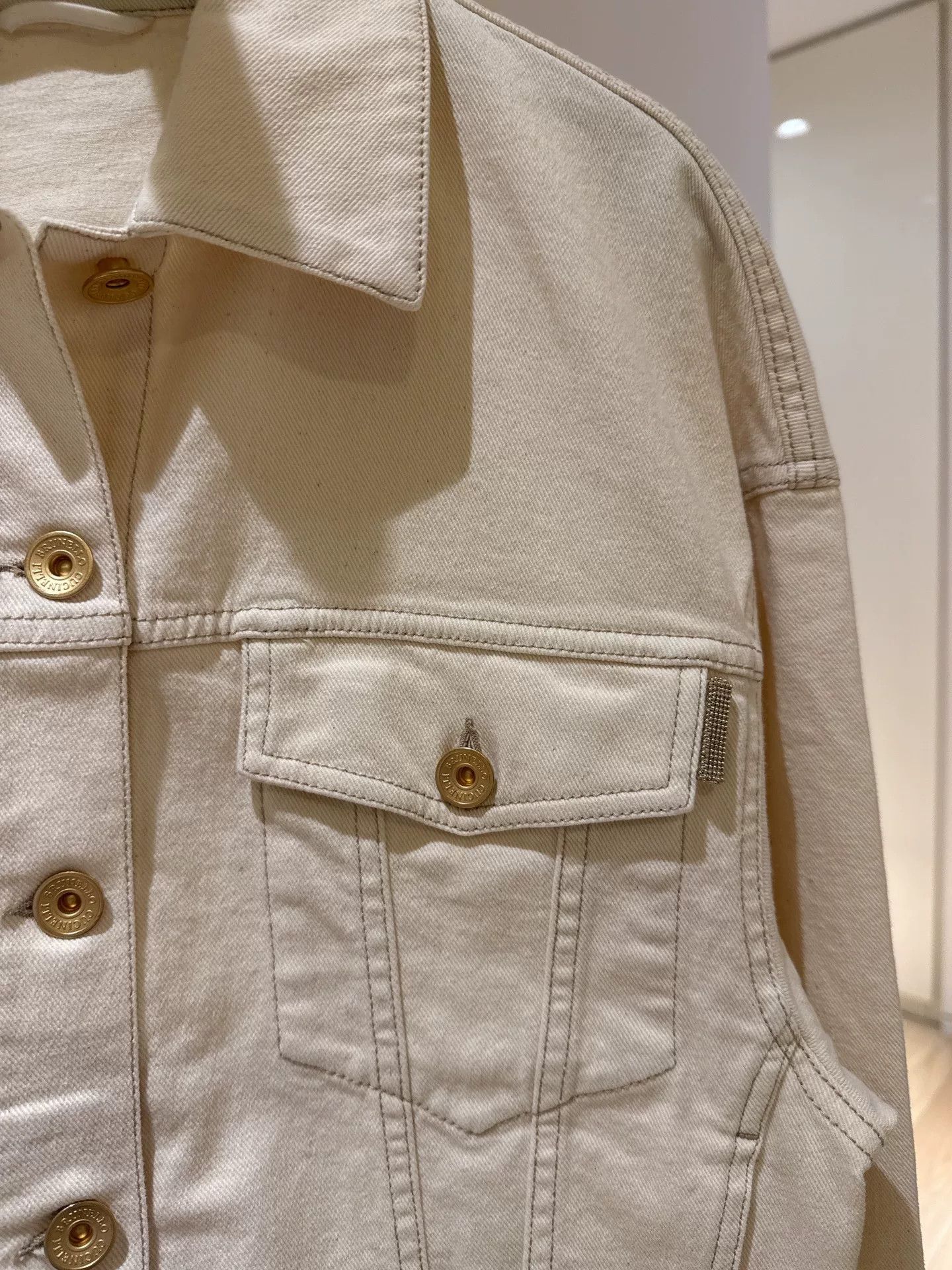 Brunello Cucinelli Brunello Cucinelli White Denim Jacket Size US XS / EU 42 / 0 - 3 Thumbnail