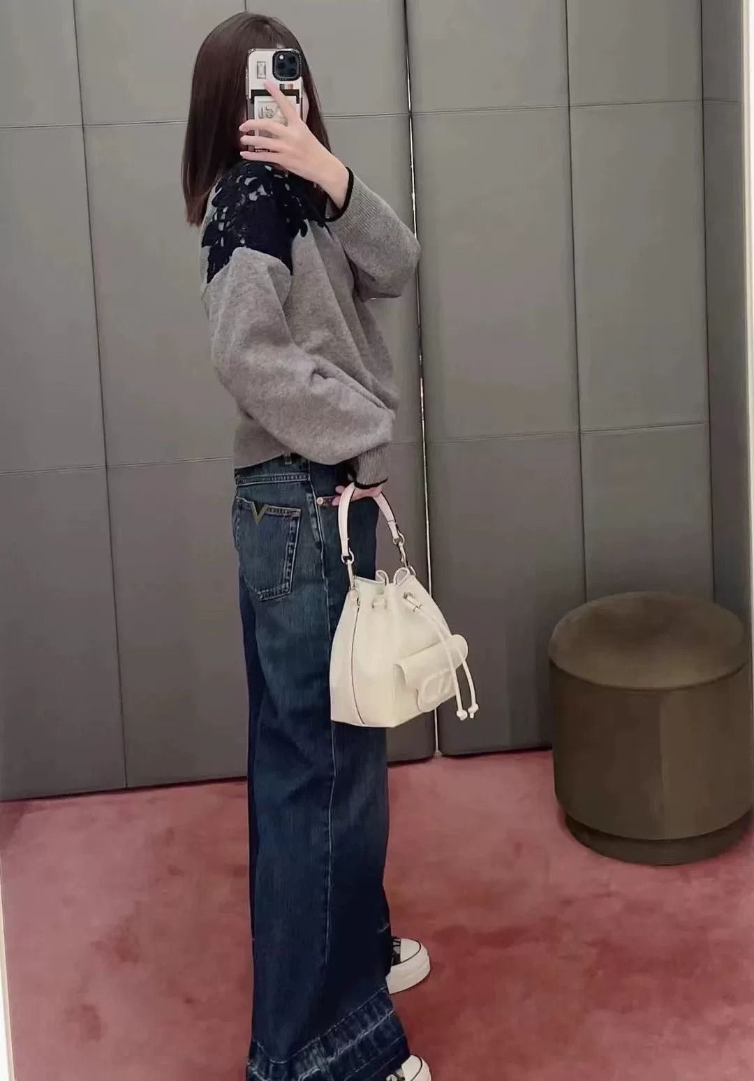 Valentino Valentino Gray Floral Wool Sweater S Size US S / EU 44-46 / 1 - 7 Thumbnail