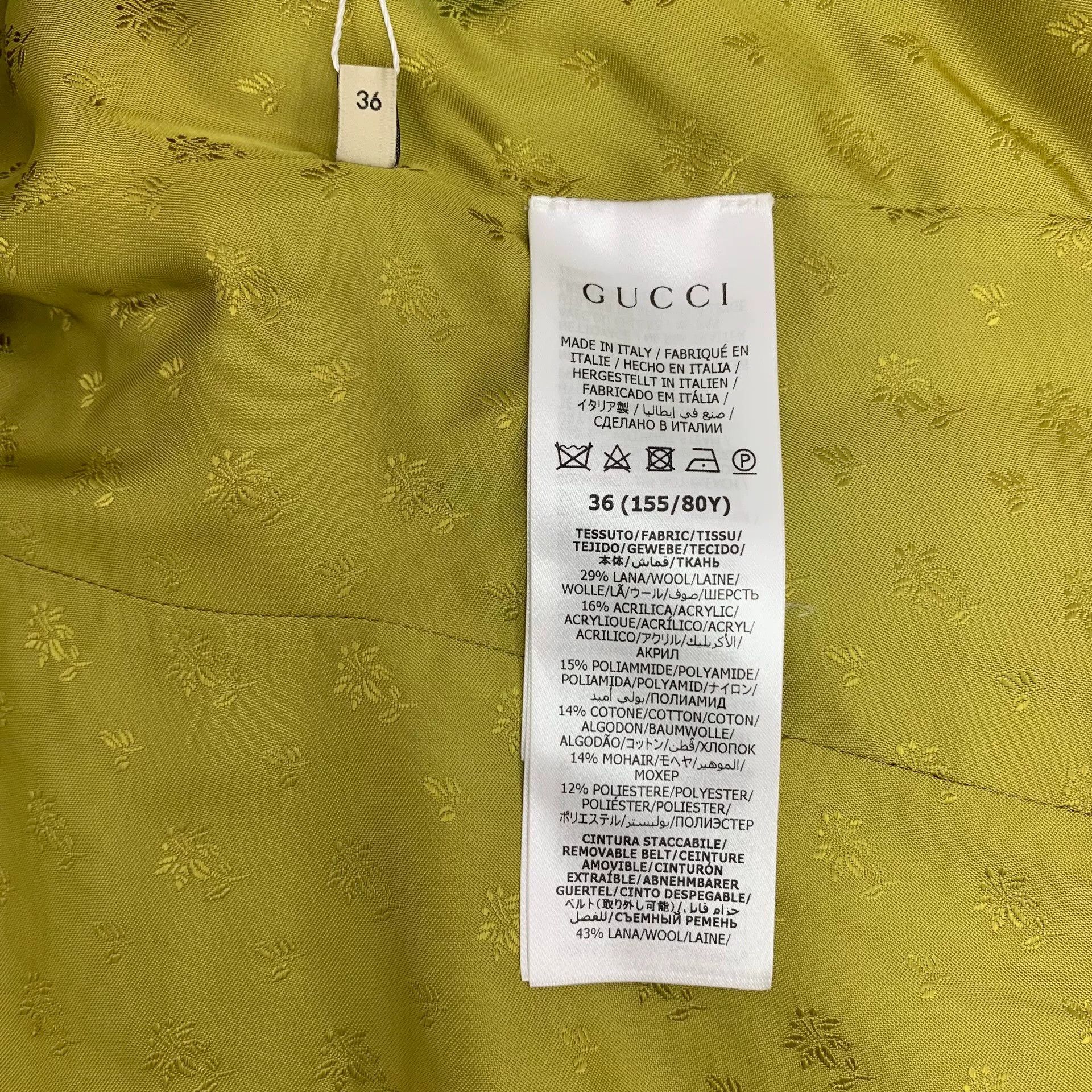 Gucci Gucci Green Wool Tweed Jacket Size US XS / EU 42 / 0 - 6 Thumbnail