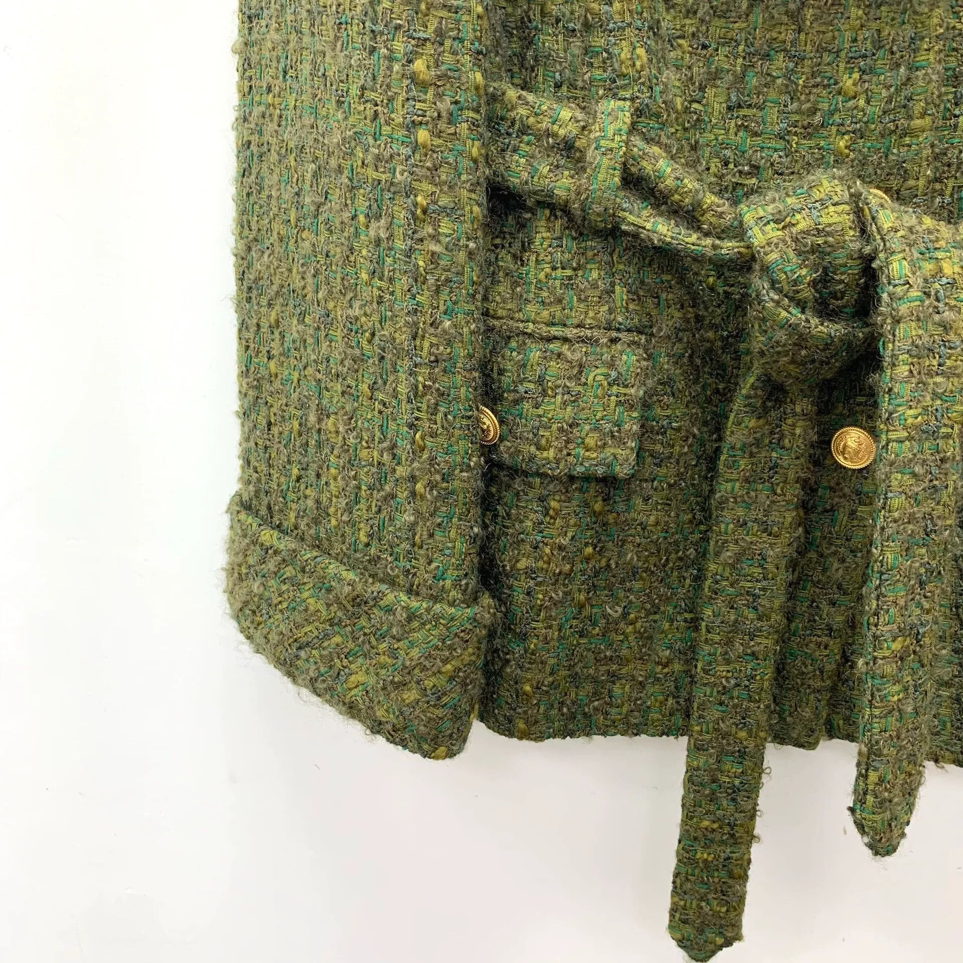 Gucci Gucci Green Wool Tweed Jacket Size US XS / EU 42 / 0 - 4 Thumbnail