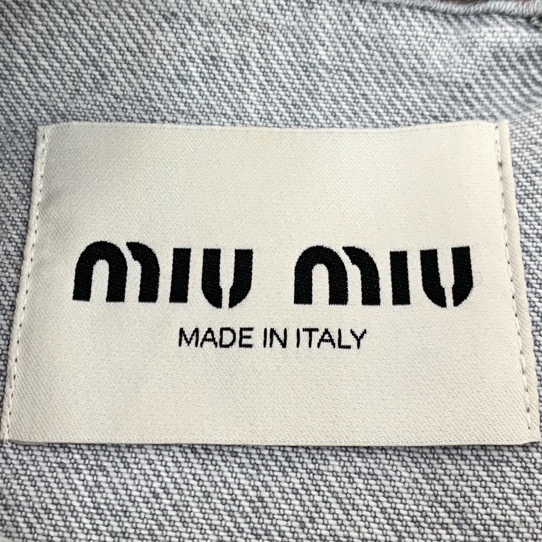 Miu Miu gray logo sleeveless denim dress by miu miu Size US 38 / EU 54 - 6 Thumbnail