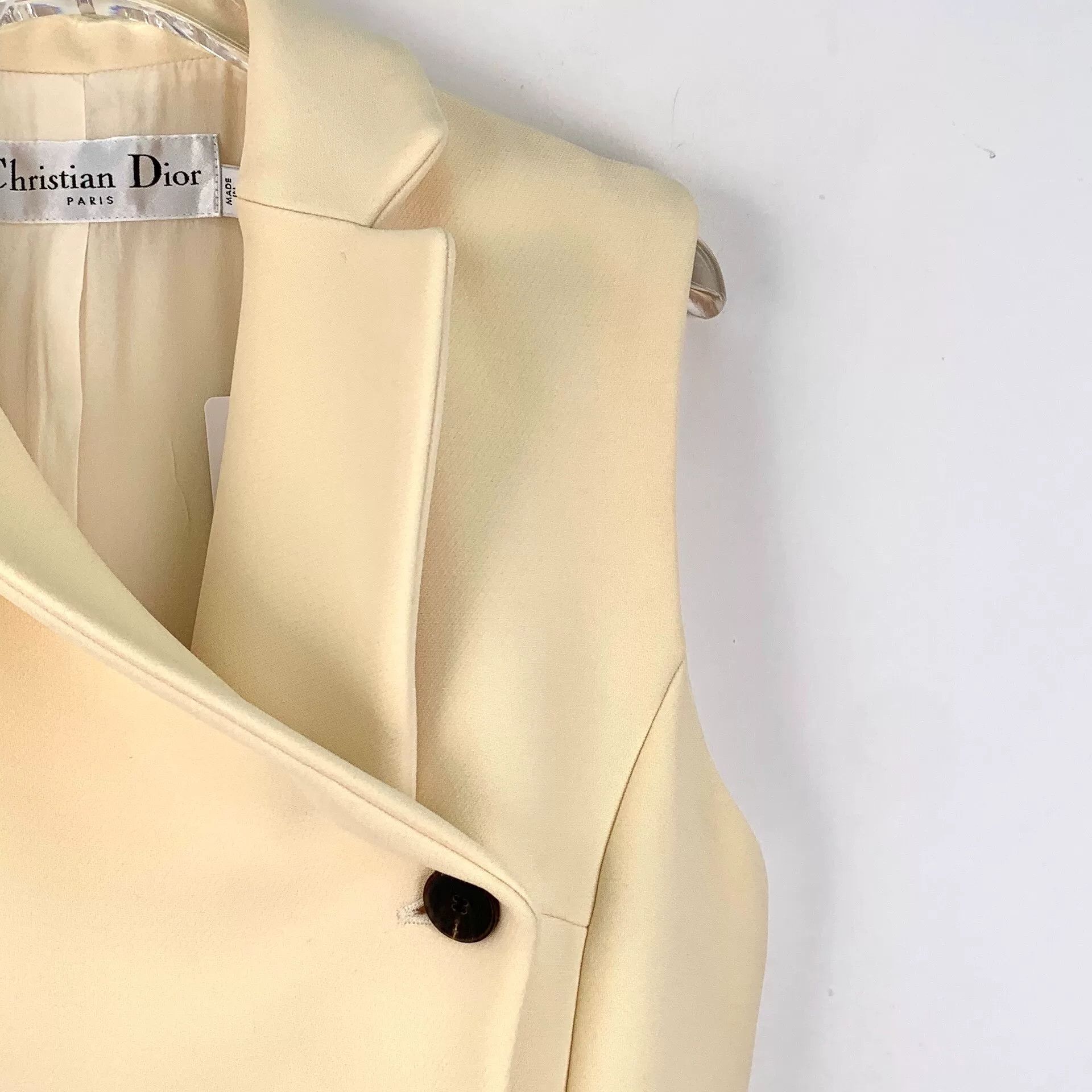 Dior beige wool sleeveless double-breasted dress Size US 38 / EU 54 - 3 Thumbnail