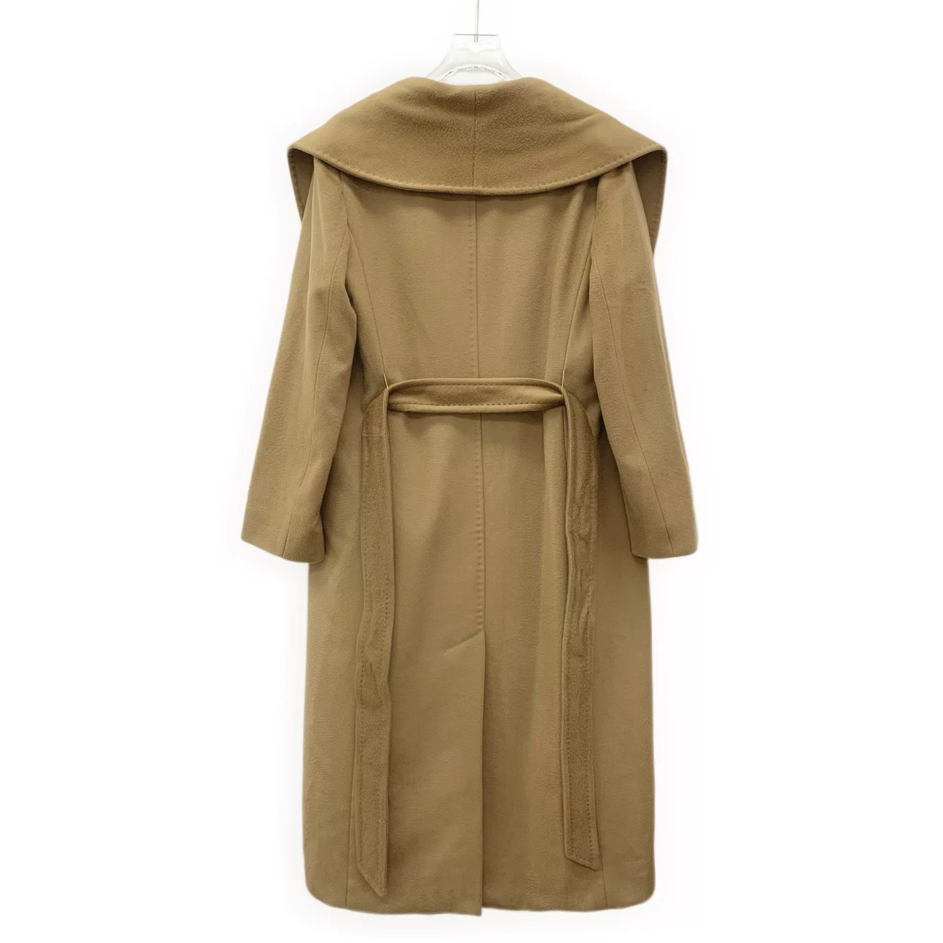 Vintage brown wool long coat with belt Size US S / EU 44-46 / 1 - 2 Thumbnail