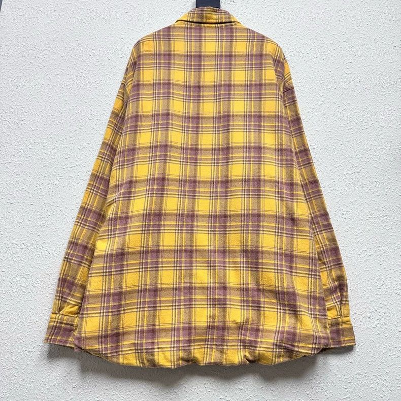 Balenciaga Yellow Plaid Cotton Shirt Jacket